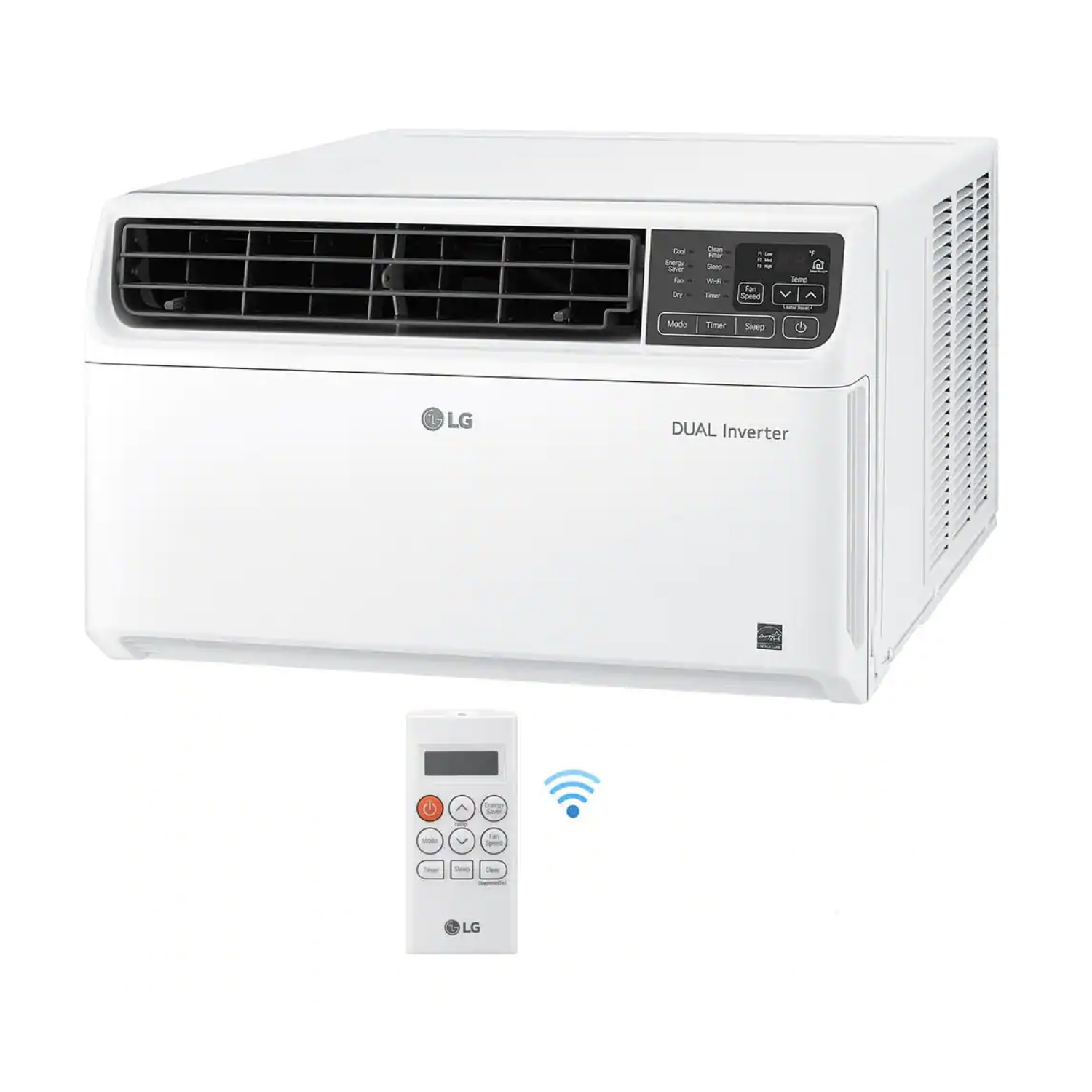LG 8,000 BTU Dual Inverter Smart (Wi-Fi) Window Air Conditioner, Cools 350 Sq.Ft, Ultra Quiet, 35% Energy Savings, Works with LG ThinQ, Alexa, Google & Remote - 115 V (LW8022IVISM)