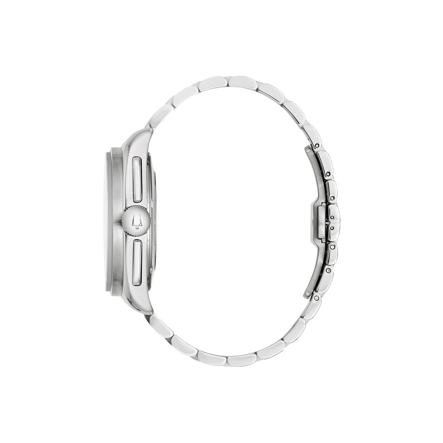 Bulova Mens Lunar Pilot HPQ Box-Set 43.5mm Silver-Tone Stainless Steel Case and Bracelet with Black Dial