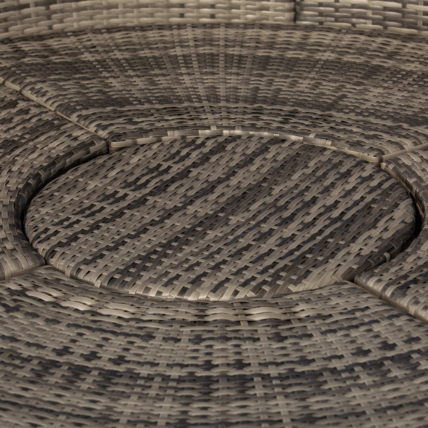 Lit de repos extérieur de 4 pièces Outsunny avec auvent rétractable, canapé-lit rond en osier de résine, ensemble de meubles de patio modulaires avec