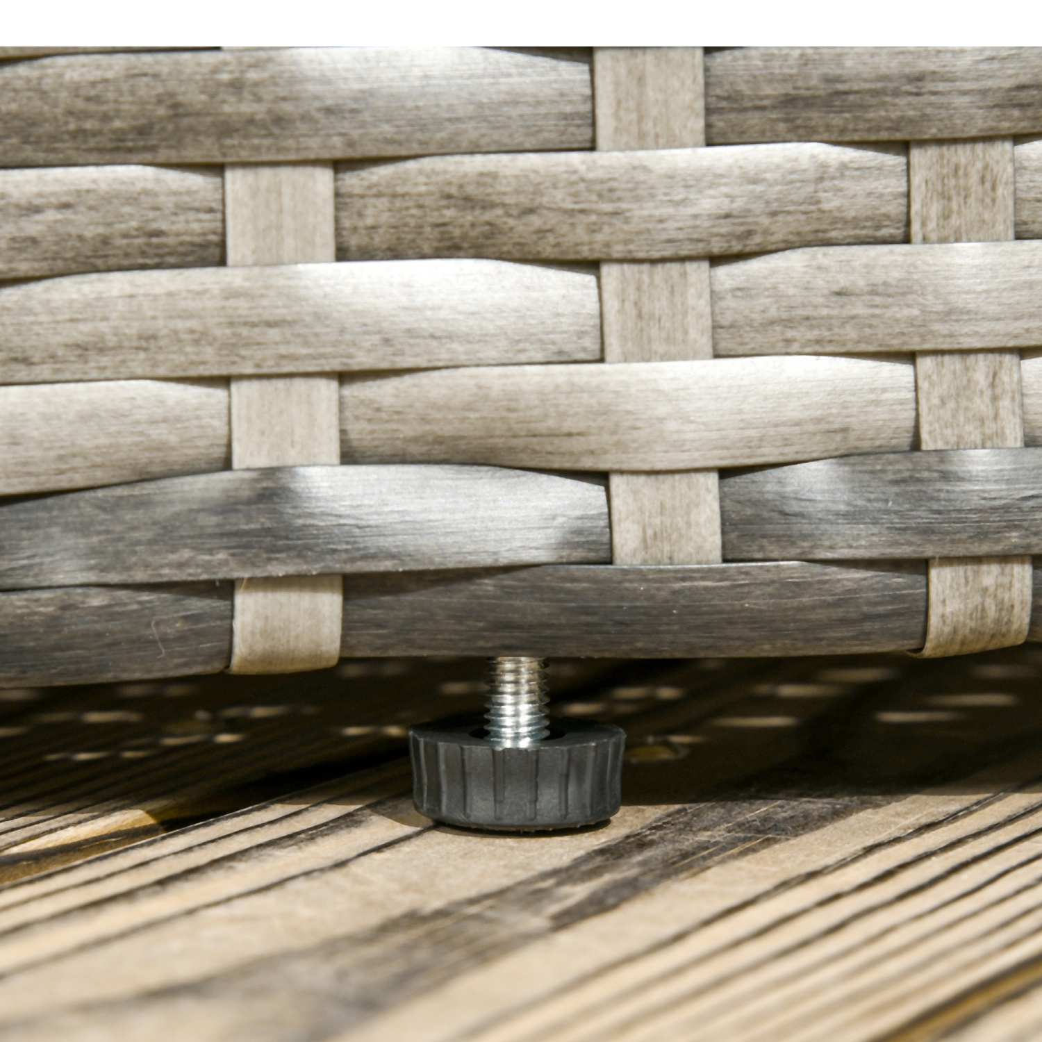 Lit de repos extérieur 4 pièces Outsunny avec auvent rétractable, canapé-lit rond en osier de polyéthylène, ensemble de patio modulaire avec coussins