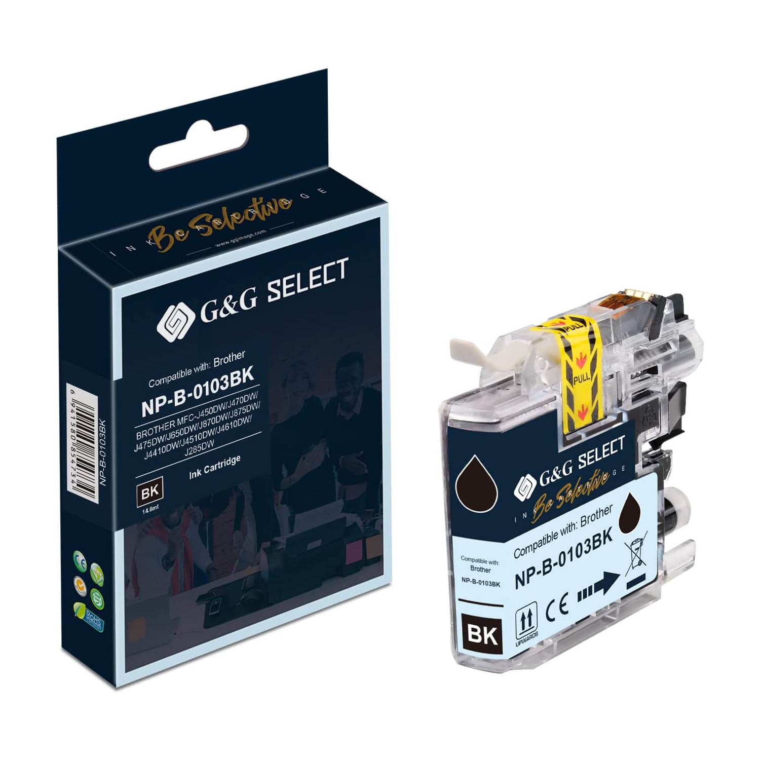 G&G Select Compatible Ink Cartridge for Brother LC103BK High Yield 600 Pages use for Brother MFC