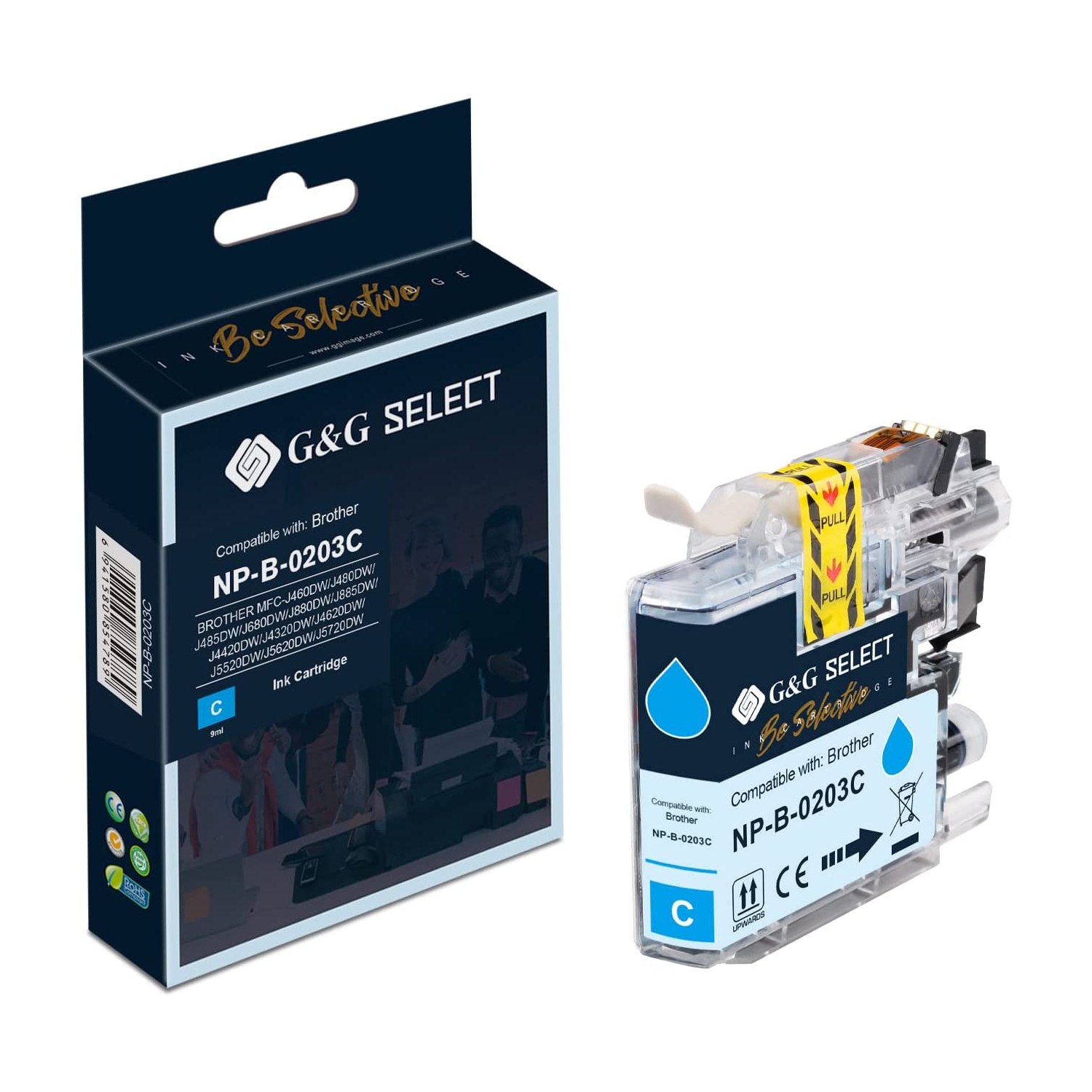 G&G Select Compatible Ink Cartridge for Brother LC203C for Brother