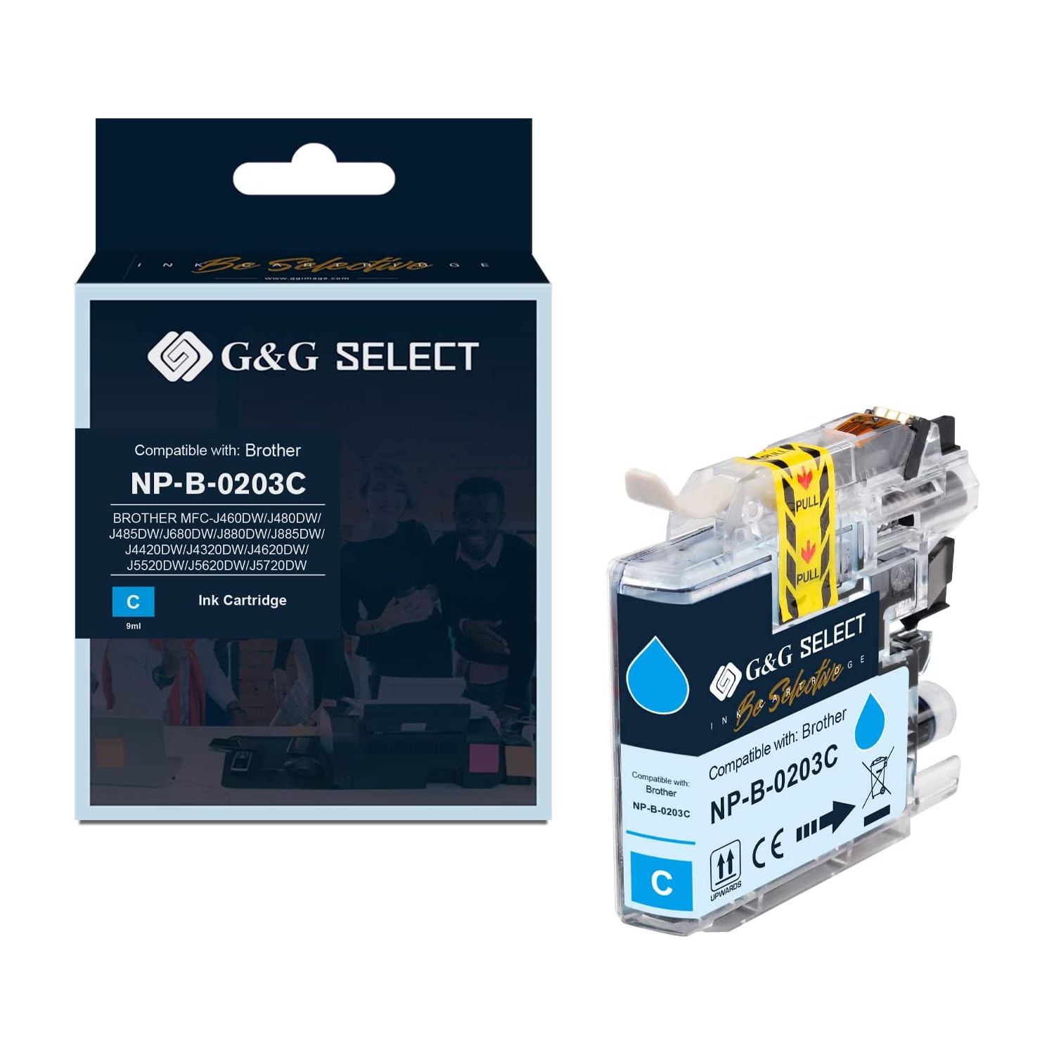 G&G Select Compatible Ink Cartridge for Brother LC203C for Brother