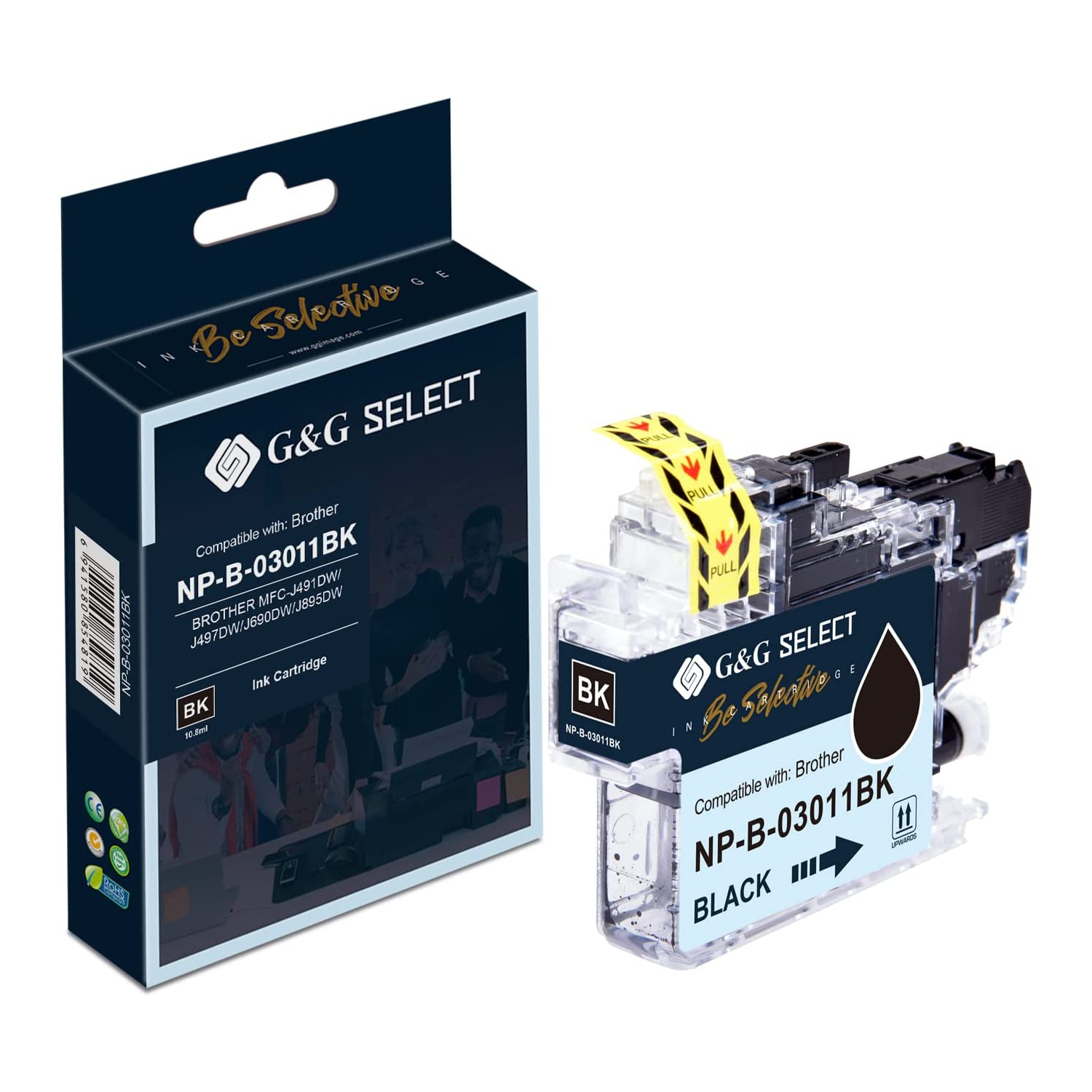 Lot De 4 Cartouches D'Encre Noire Compatibles Brother - Réf. B-LC3211Bk-4 - Marque Go Inks