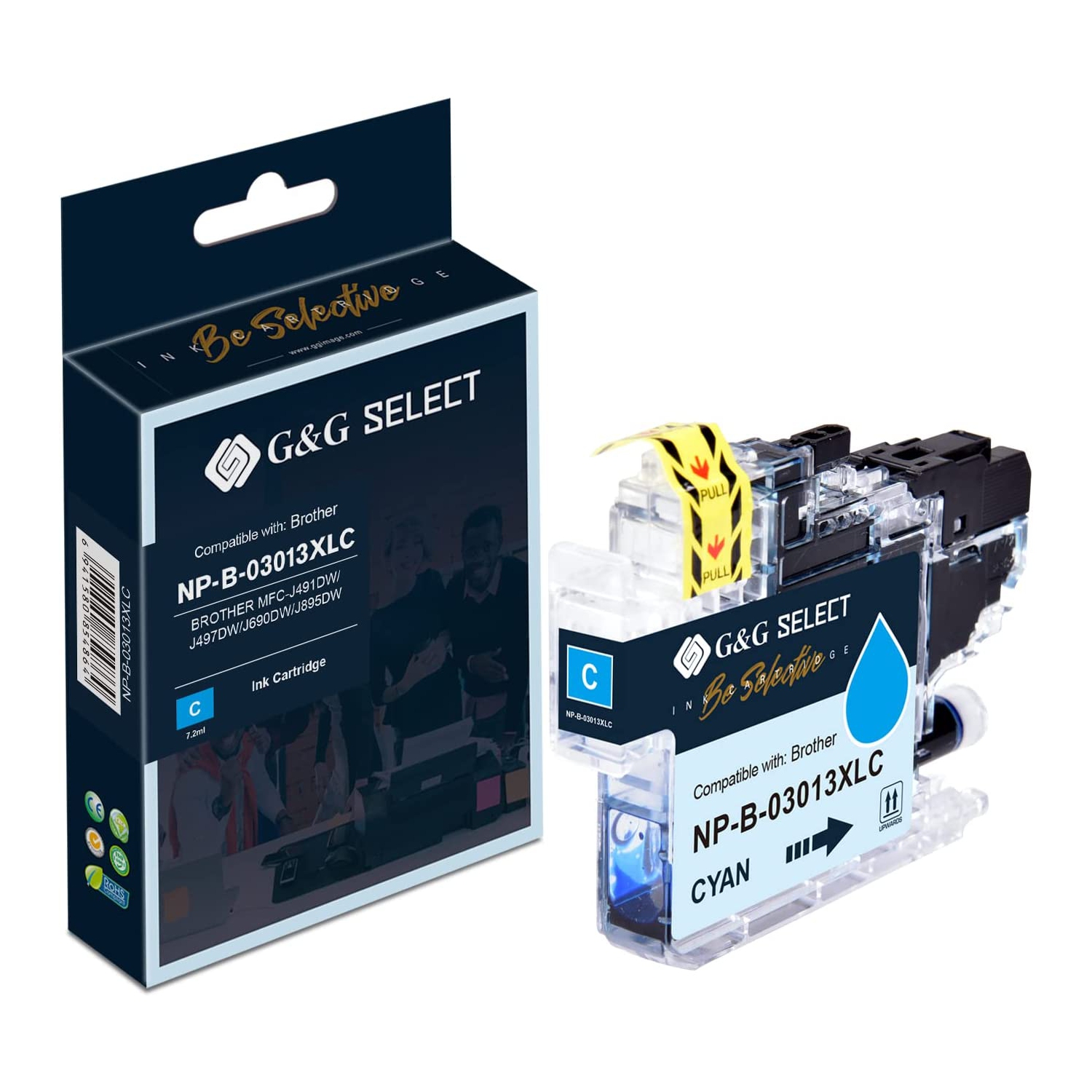 G&G Select Compatible Ink Cartridge for Brother LC3013XLC 550 Pages