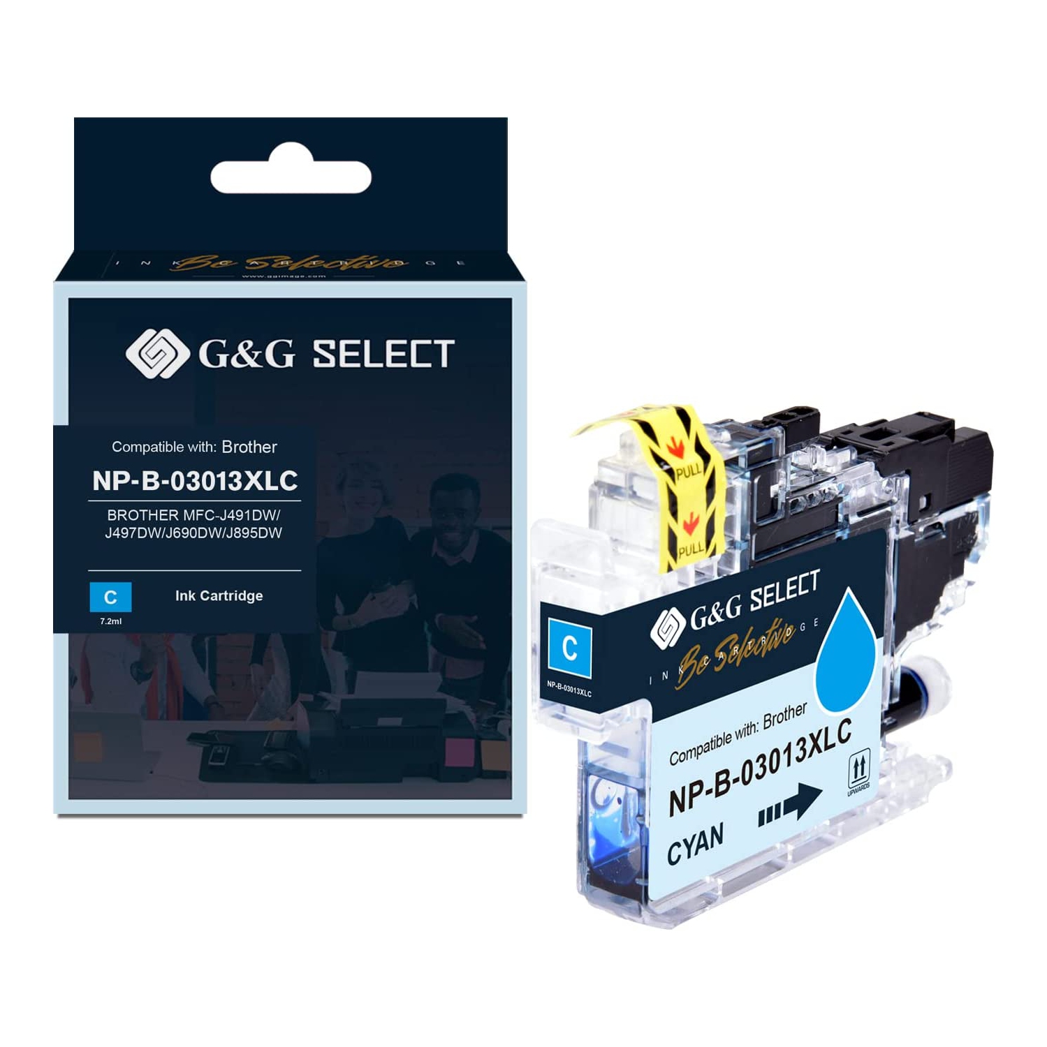 G&G Select Compatible Ink Cartridge for Brother LC3013XLC 550 Pages