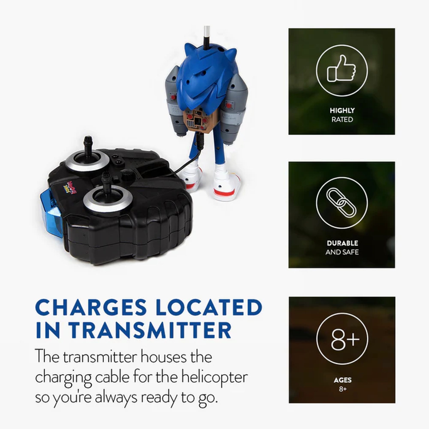 Figurine volante RC Sonic Boom Jetpack 2CH sous licence SEGA.