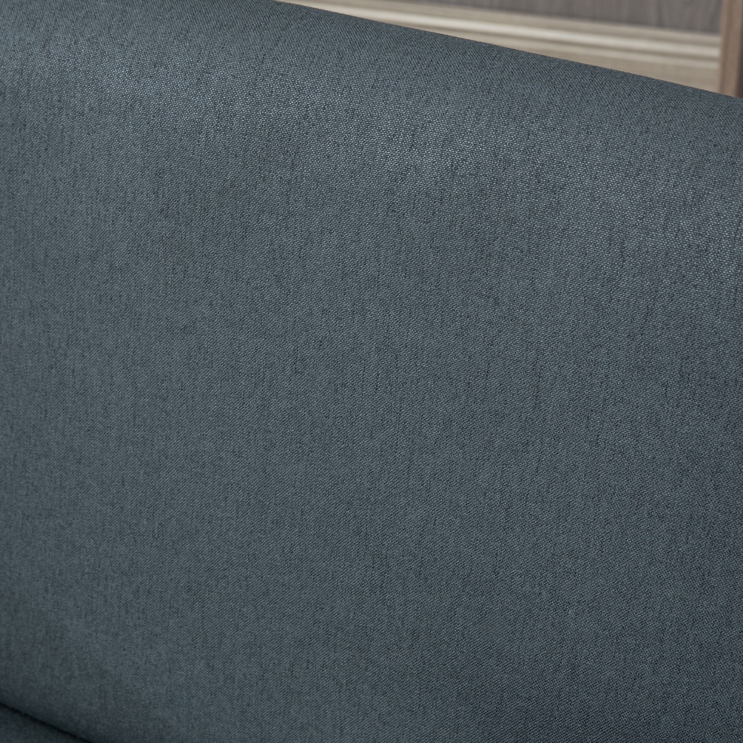 HOMCOM Modern Accent Chairs with Cushioned Seat, Upholstered Linen-Feel Armchair for Bedroom, Living Room Chair with Arms and Wood Legs, Dark Gray