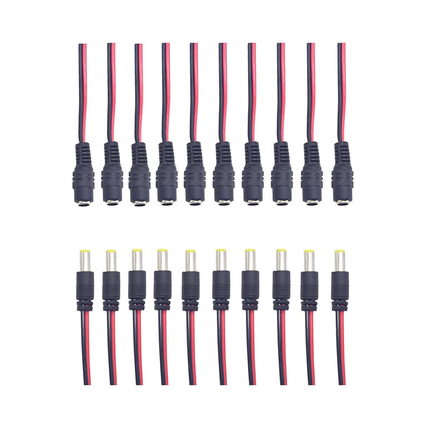 Câble d'alimentation CC ISTAR, 10 paires de câbles d'alimentation CC, connecteurs mâles et femelles 12V 5A, adaptés aux caméras de sécurité CCTV et