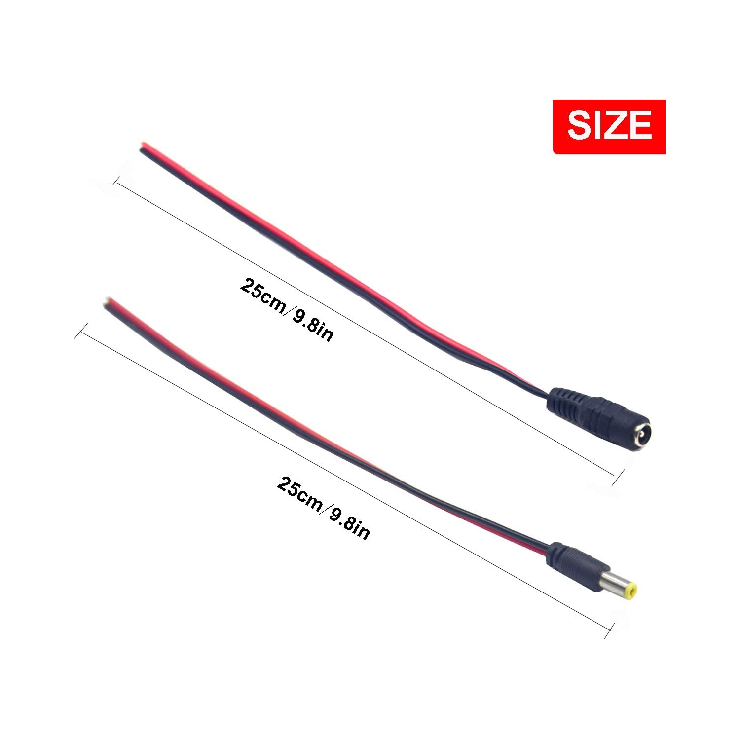 Câble d'alimentation CC ISTAR, 10 paires de câbles d'alimentation CC, connecteurs mâles et femelles 12V 5A, adaptés aux caméras de sécurité CCTV et