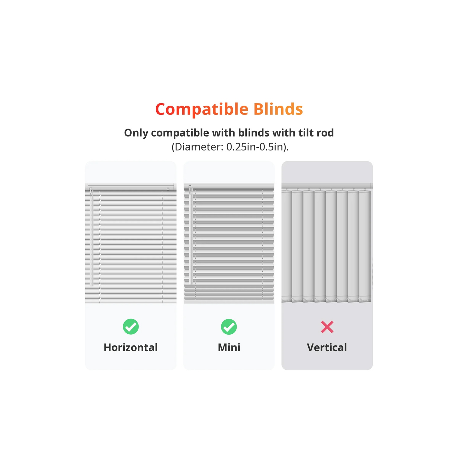 SwitchBot Blind Tilt | Smart Electric Blinds with Bluetooth Remote Control, Solar Powered, Light Sensing Control