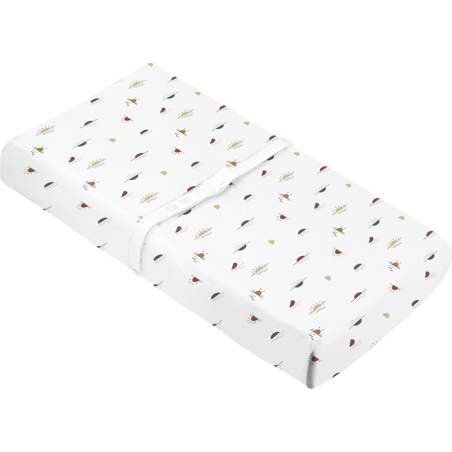 Kushies Cotton Percale Changing Pad Cover with Slits - Sun