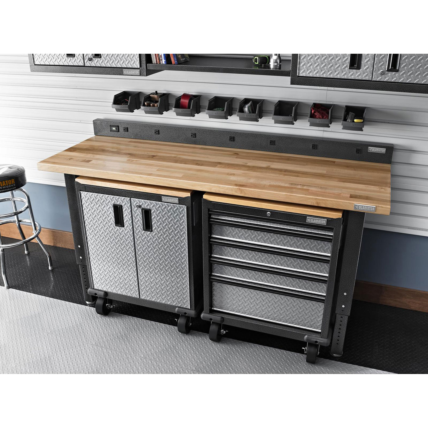 Gladiator Premier Modular GearDrawer Cabinet - Silver Tread