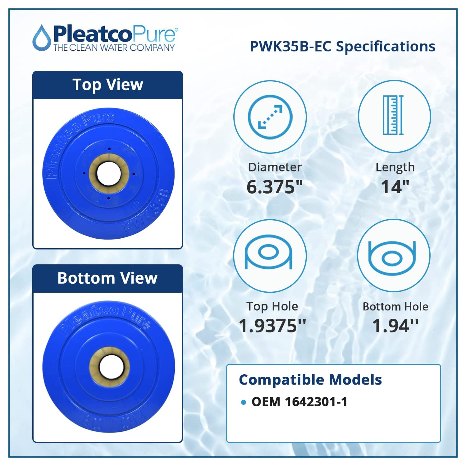 Pleatco pour les spas de printemps chauds - PWK35B - filtre simple