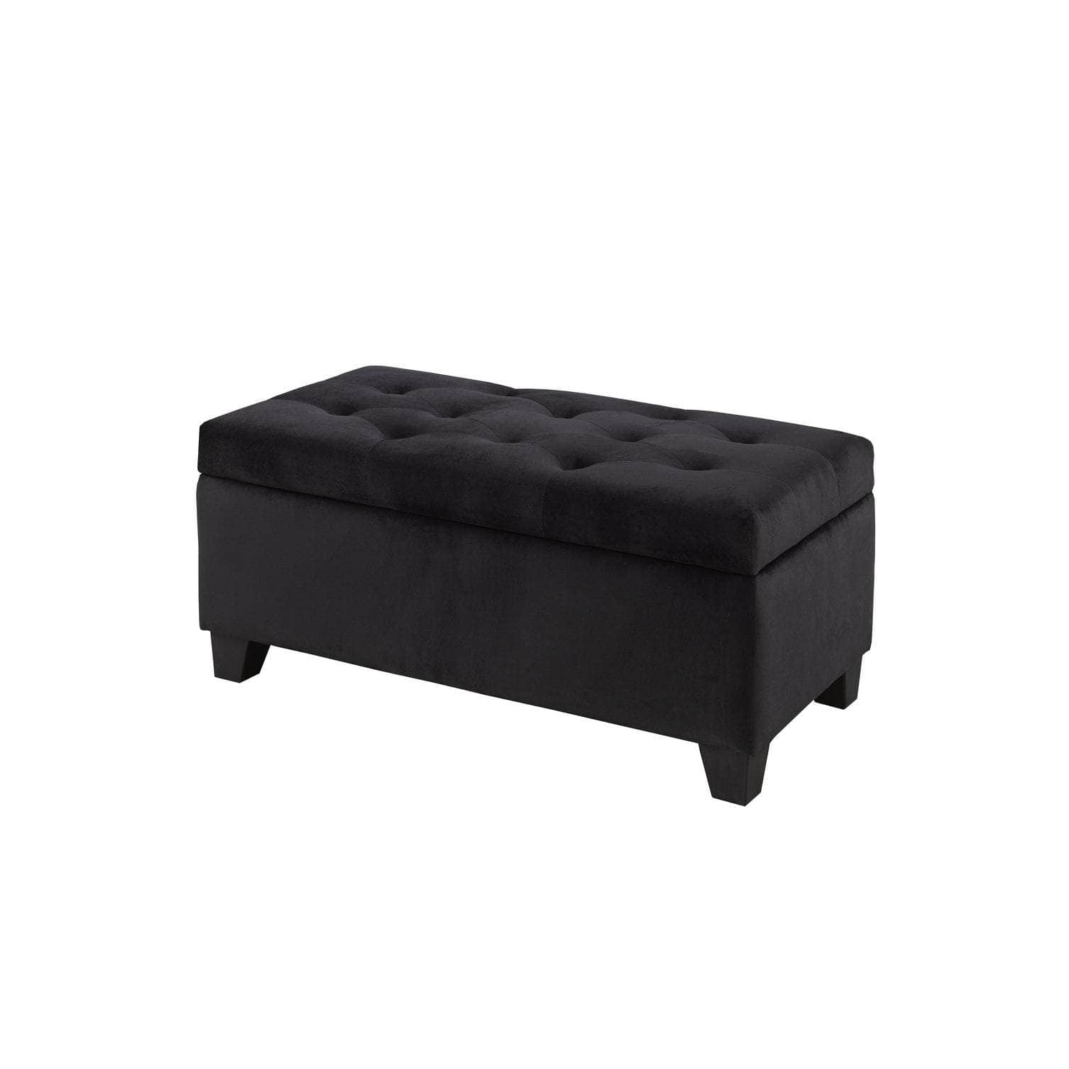 Brassex Inc. Padded Tufted Storage Ottoman - Navy