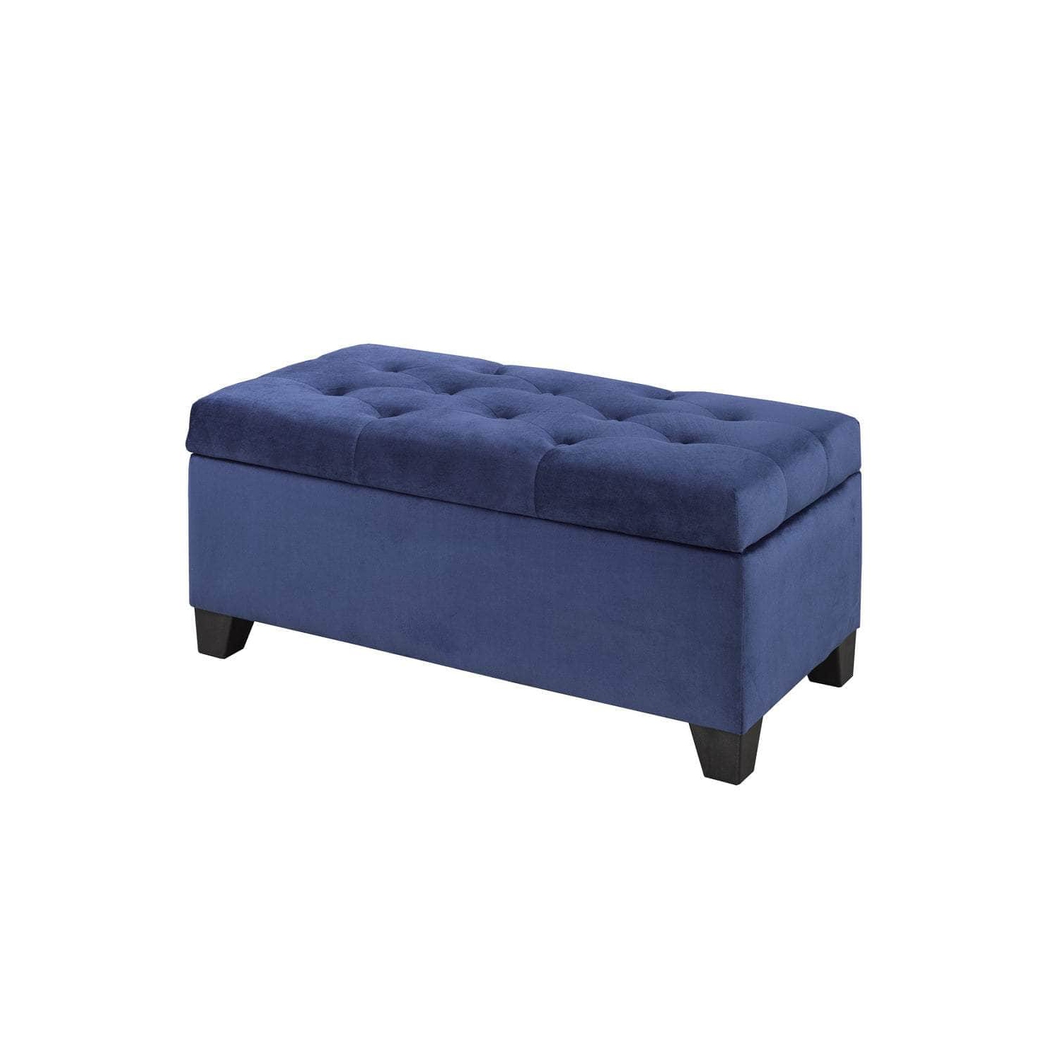 Brassex Inc. Padded Tufted Storage Ottoman - Navy