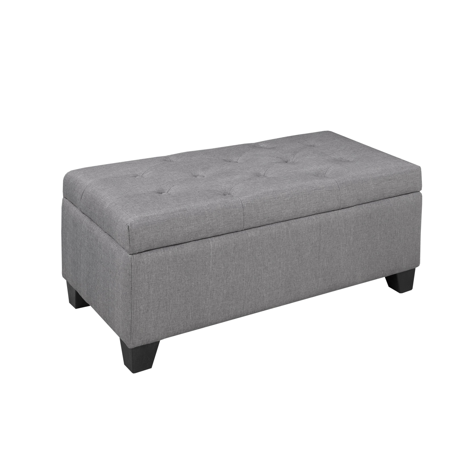 Brassex Inc. Padded Tufted Storage Ottoman - Navy