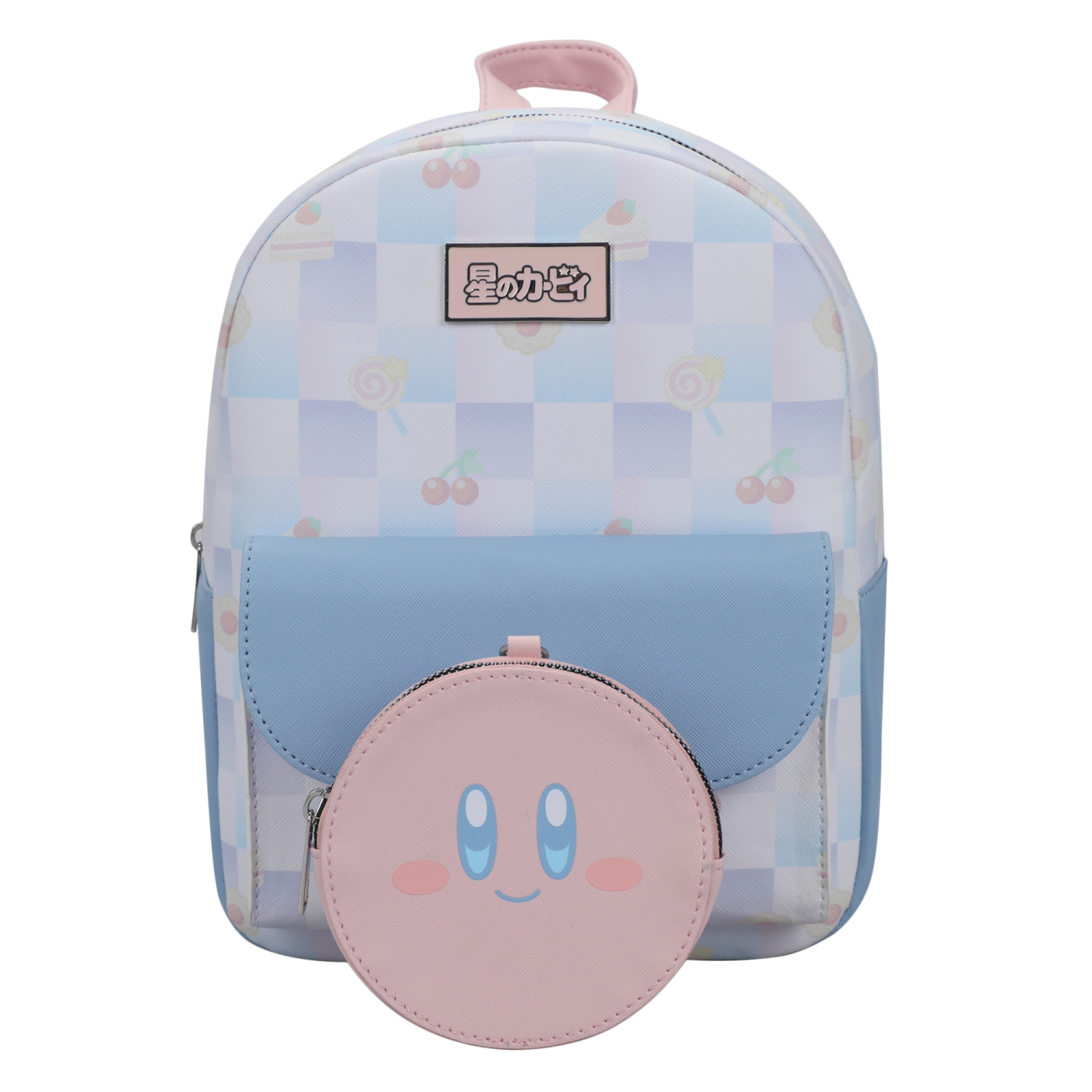Kirby Pastel Checkerboard Mini Backpack with Coin Pouch