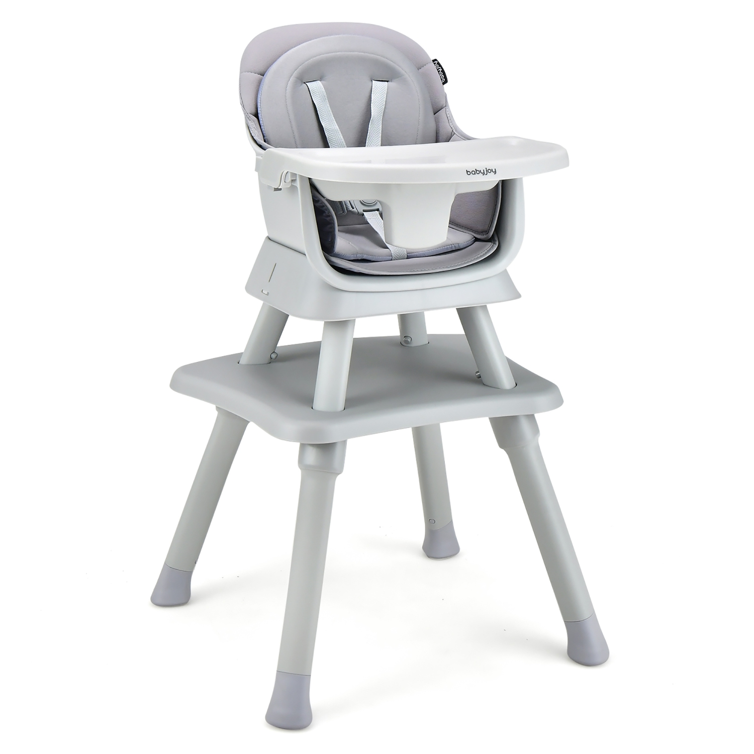 Costway 6-in-1 Baby High Chair Convertible Dining Booster Seat with Removable Tray