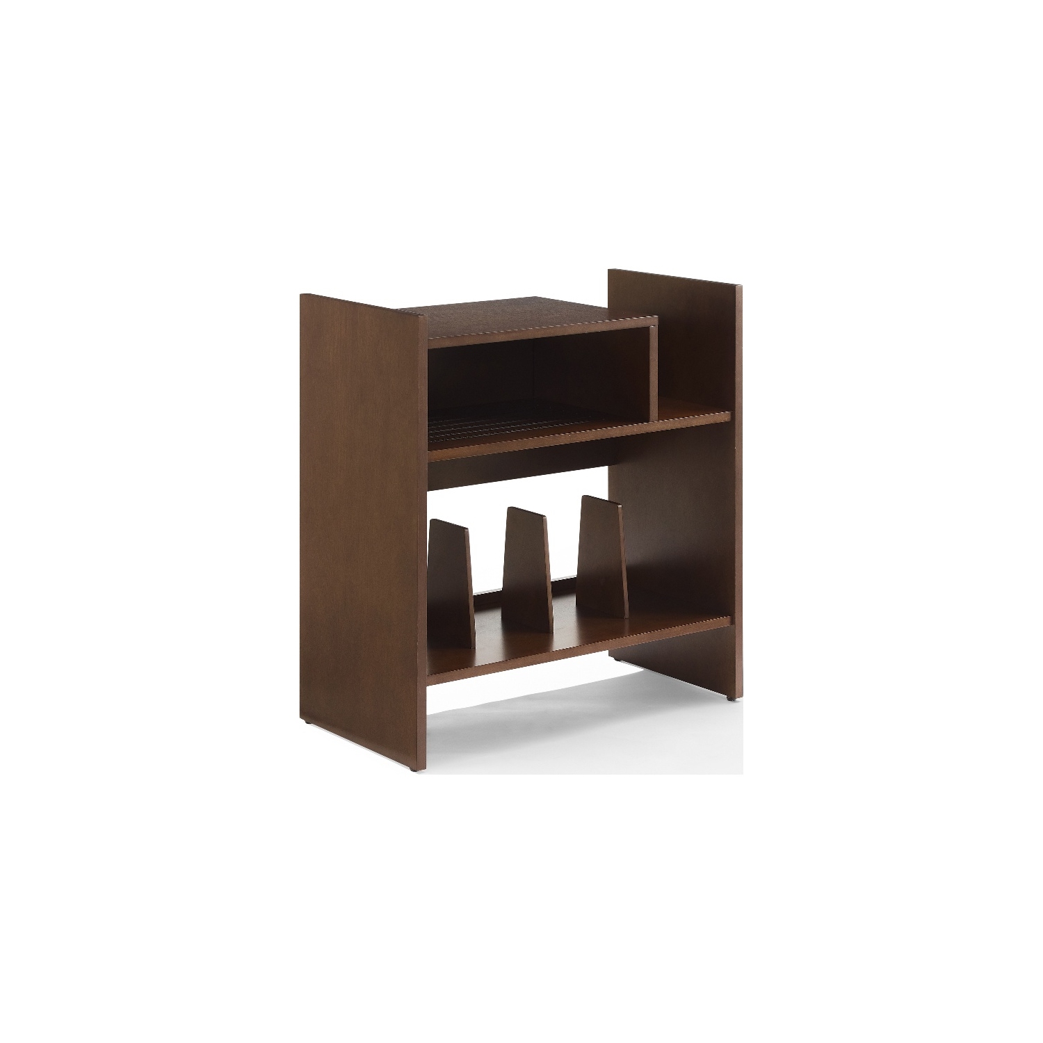 Crosley Furniture Portland Modern MDF Birch Veneer Turntable Stand in Dark Brown