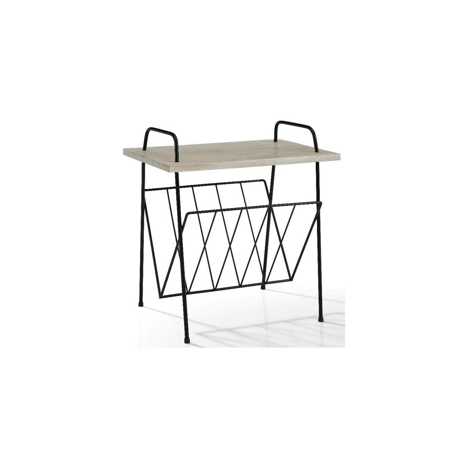 Table tournante moderne en bois et métal Wiltshire de Crosley Furniture, naturel