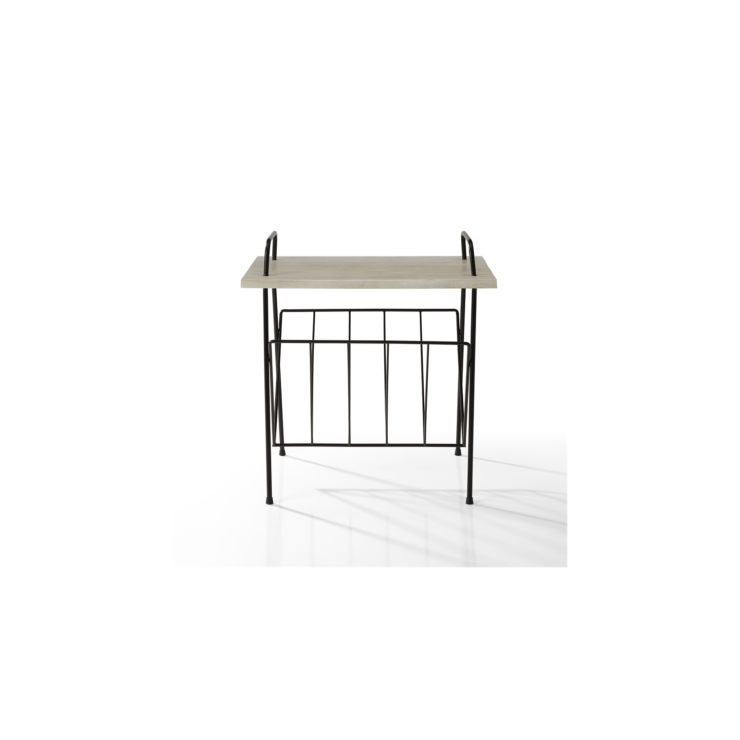 Table tournante moderne en bois et métal Wiltshire de Crosley Furniture, naturel