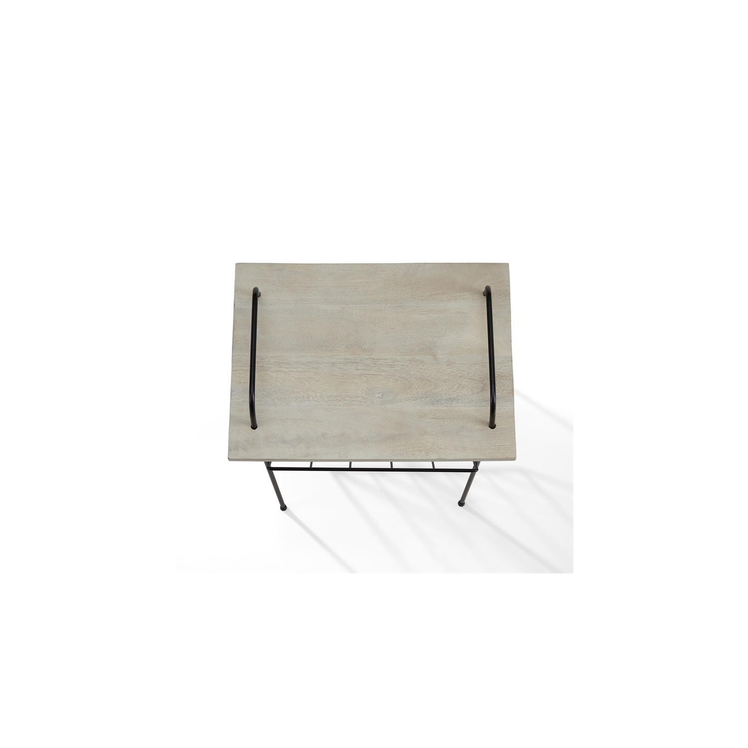 Table tournante moderne en bois et métal Wiltshire de Crosley Furniture, naturel