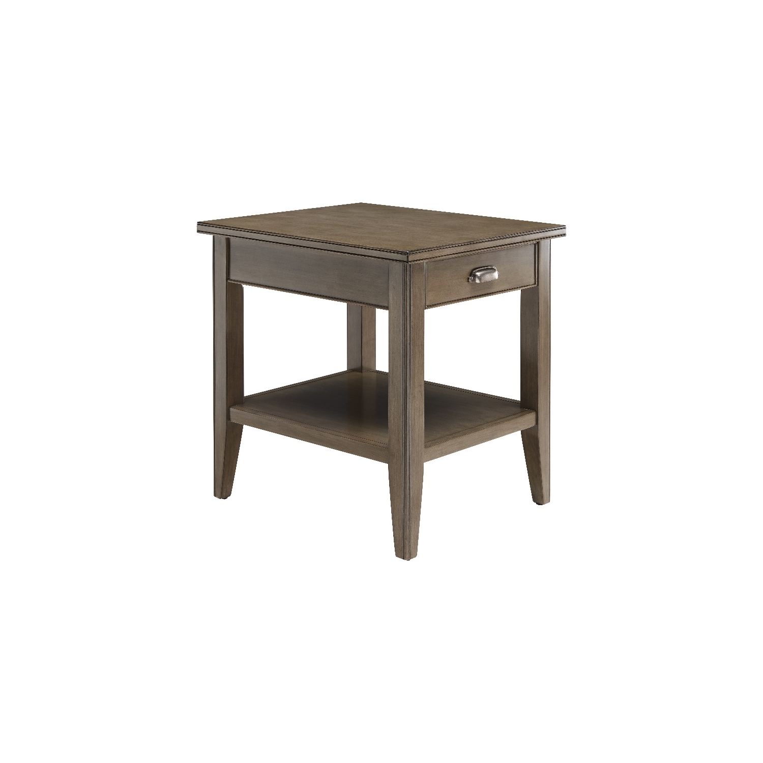 Leick Furniture Laurent 24"H End Table with Drawer and Display Shelf in Gray
