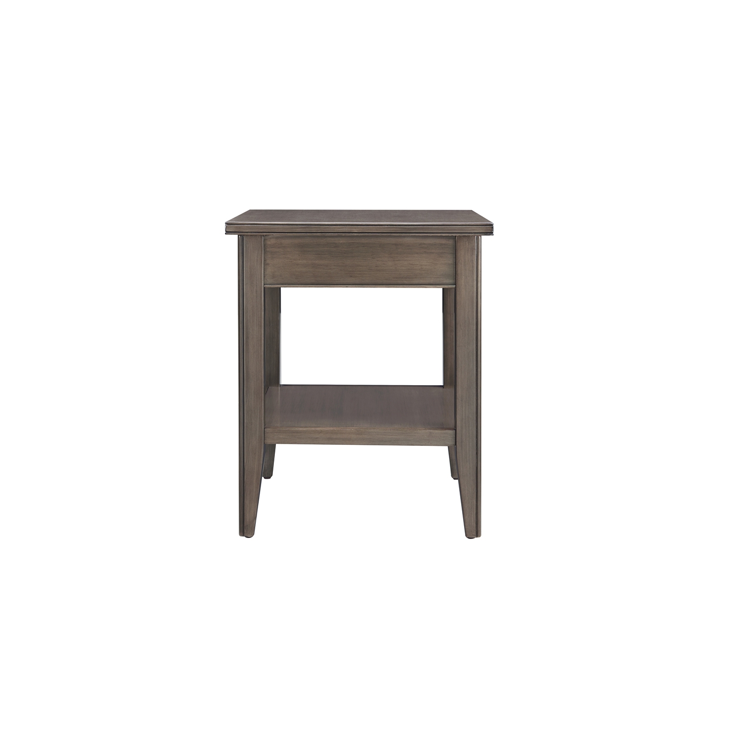 Leick Furniture Laurent 24"H End Table with Drawer and Display Shelf in Gray