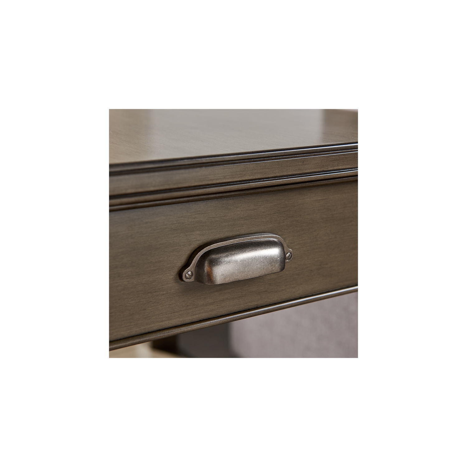 Leick Furniture Laurent 24"H End Table with Drawer and Display Shelf in Gray