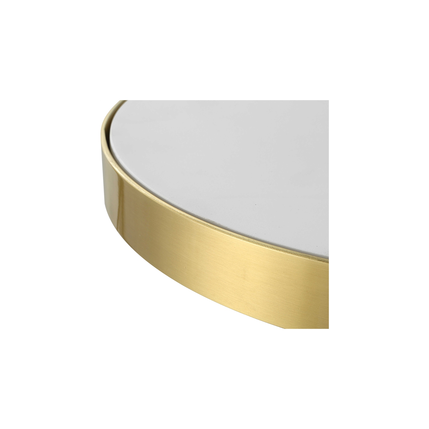 Uttermost Apex Contemporary Concrete and Metal Accent Table in Brass/White