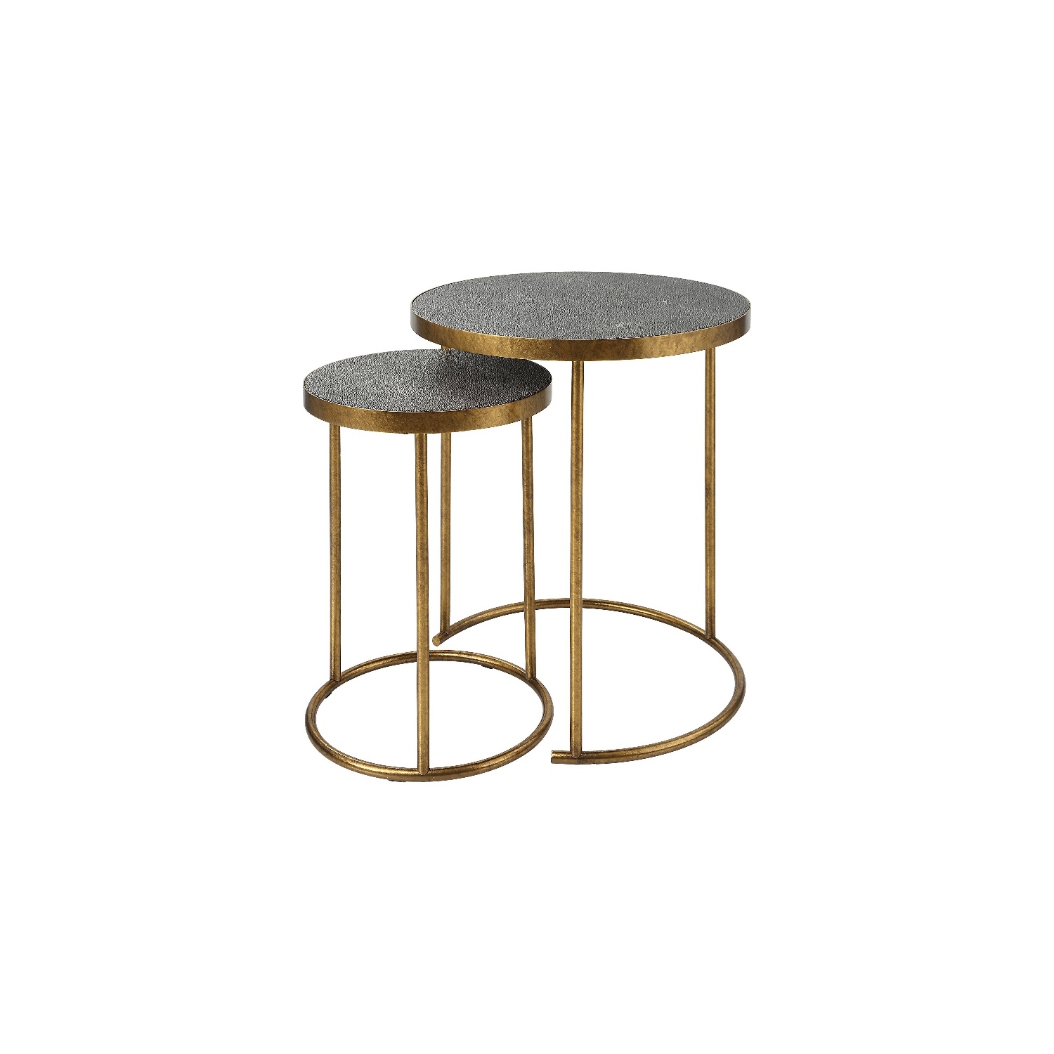 Uttermost Aragon Metal and MDF Nesting Tables in Brass/Gray