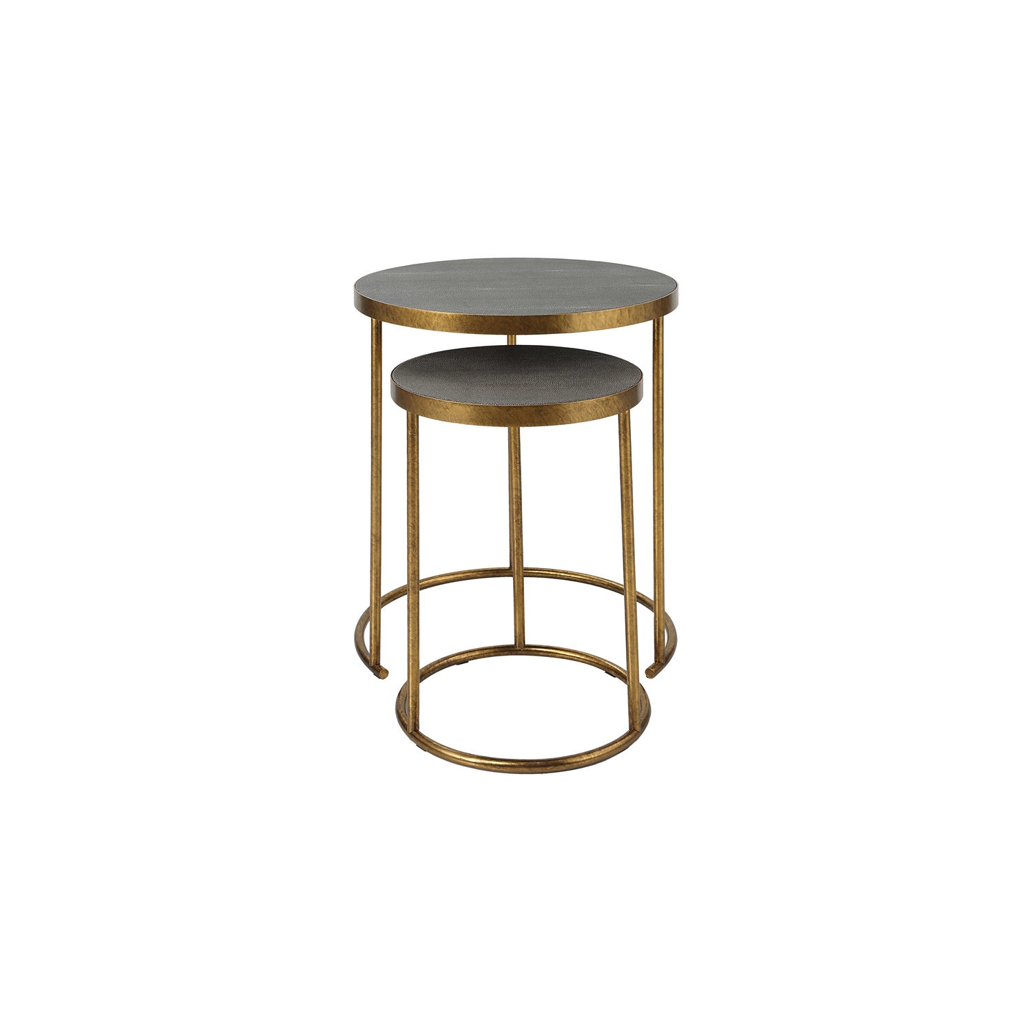 Uttermost Aragon Metal and MDF Nesting Tables in Brass/Gray