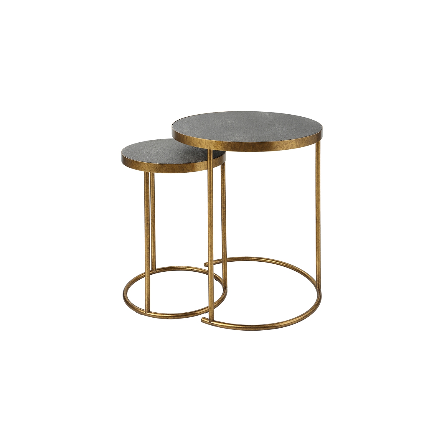 Uttermost Aragon Metal and MDF Nesting Tables in Brass/Gray
