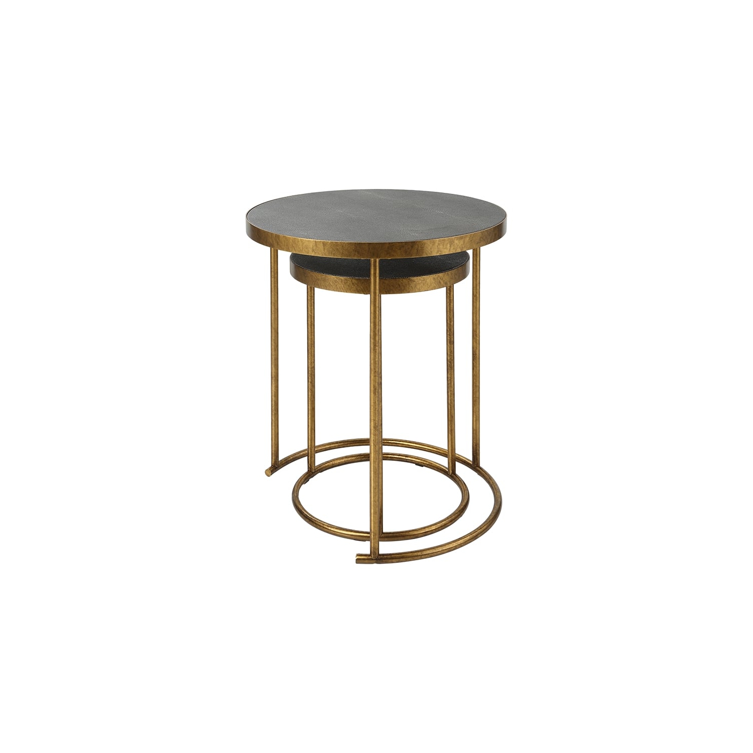 Uttermost Aragon Metal and MDF Nesting Tables in Brass/Gray