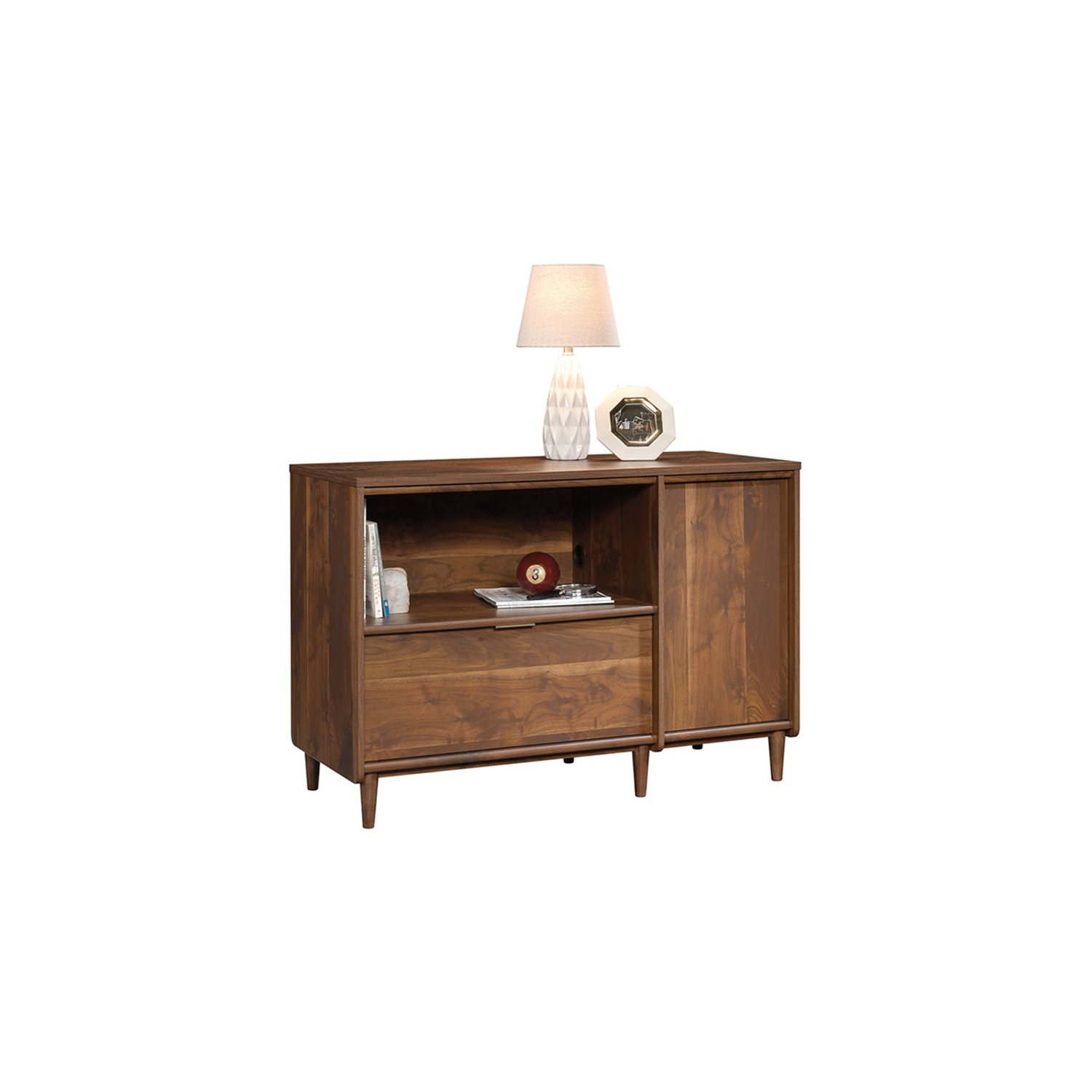 Sauder Clifford Place Storage Credenza in Grand Walnut