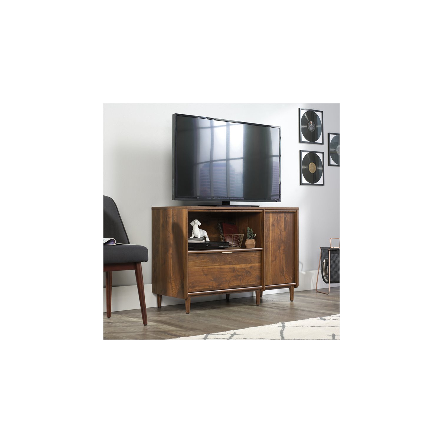 Sauder Clifford Place Storage Credenza in Grand Walnut