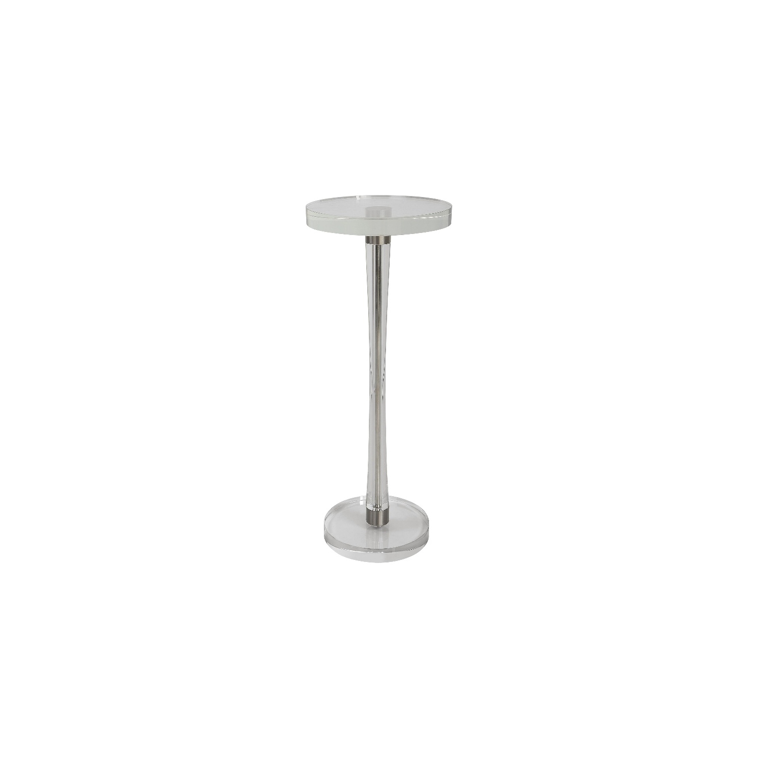 Uttermost Pria Contemporary Crystal and Metal Drink Table in Silver