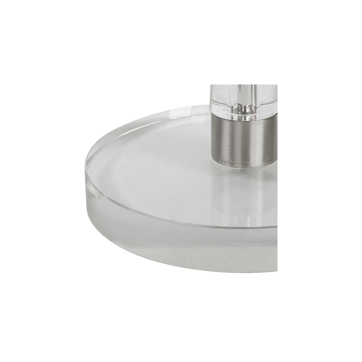 Uttermost Pria Contemporary Crystal and Metal Drink Table in Silver