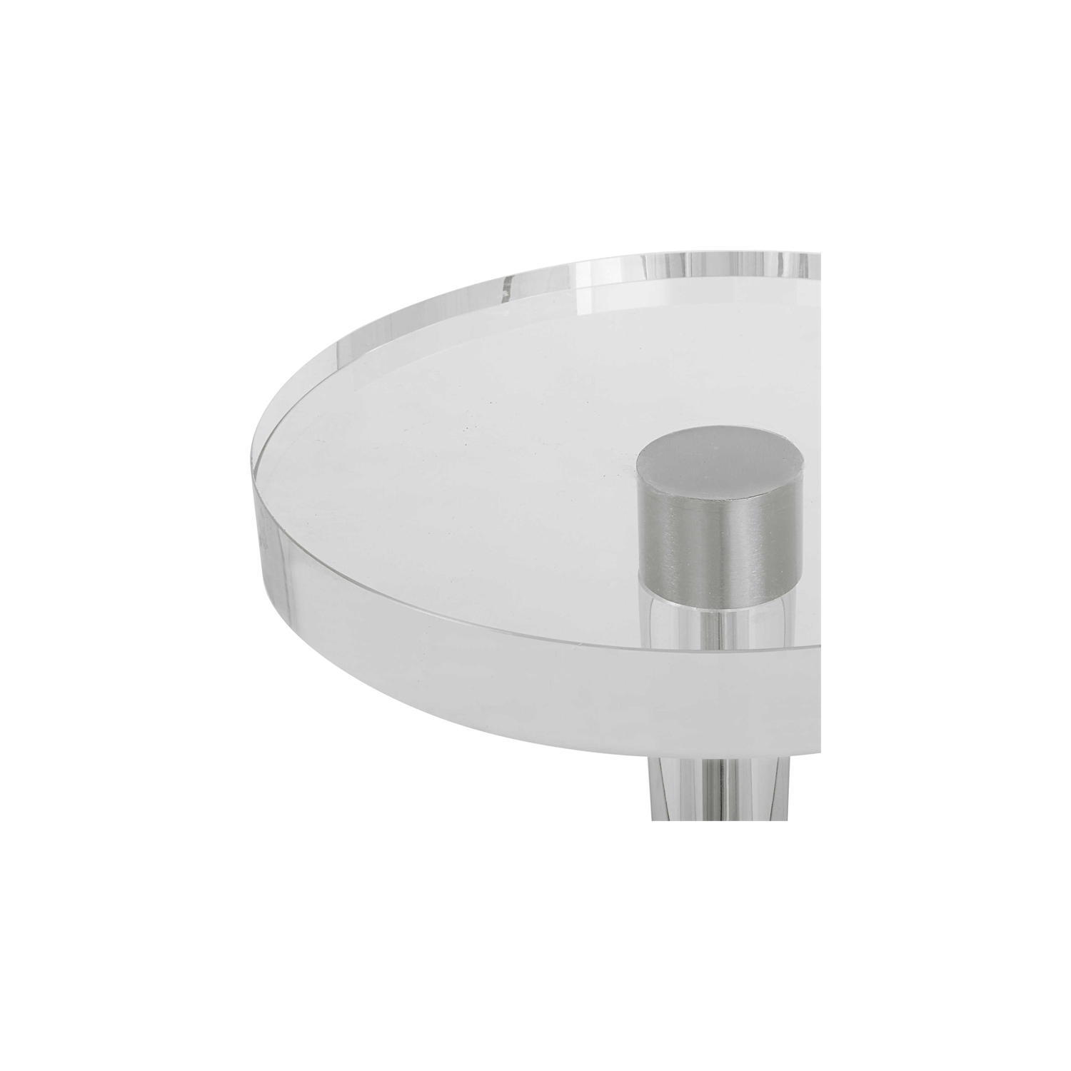 Uttermost Pria Contemporary Crystal and Metal Drink Table in Silver