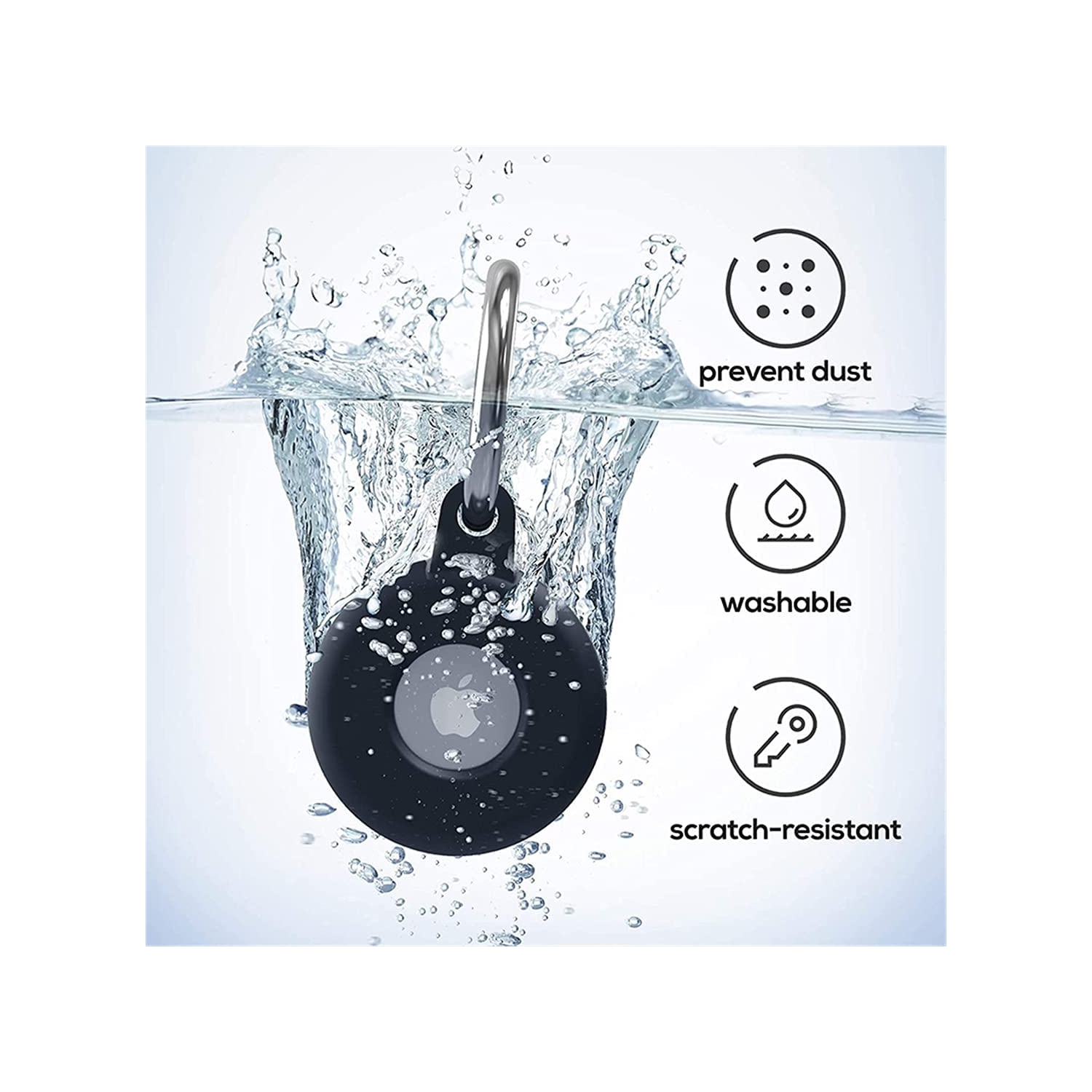 2 étuis protecteurs en silicone pour AirTag lavables Airtags d’Apple, AirTag