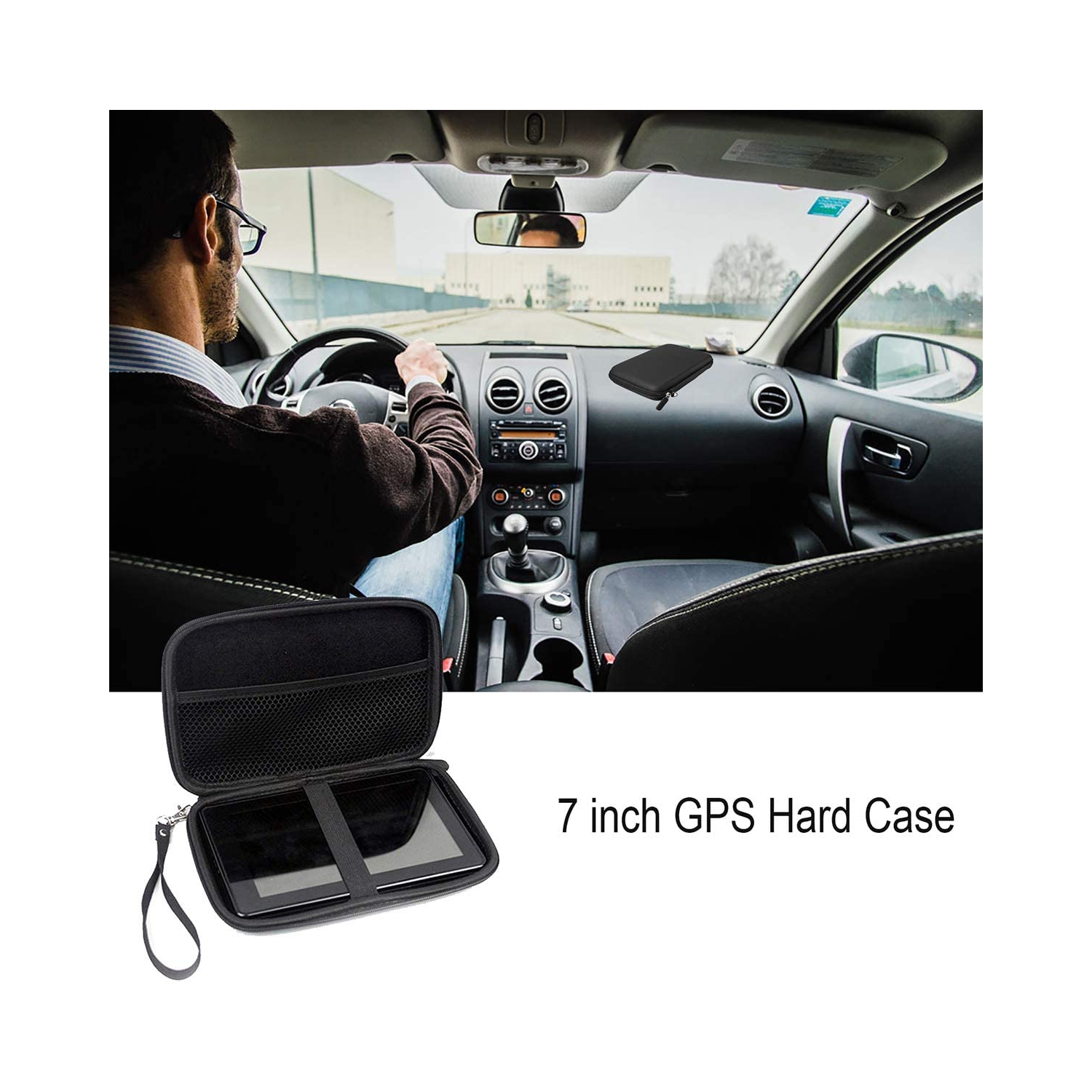 Étui pour GPS 7 po, étui de transport pour GPS avec courroie de sécurité pour GPS Garmin Navigator 6 po 7 po