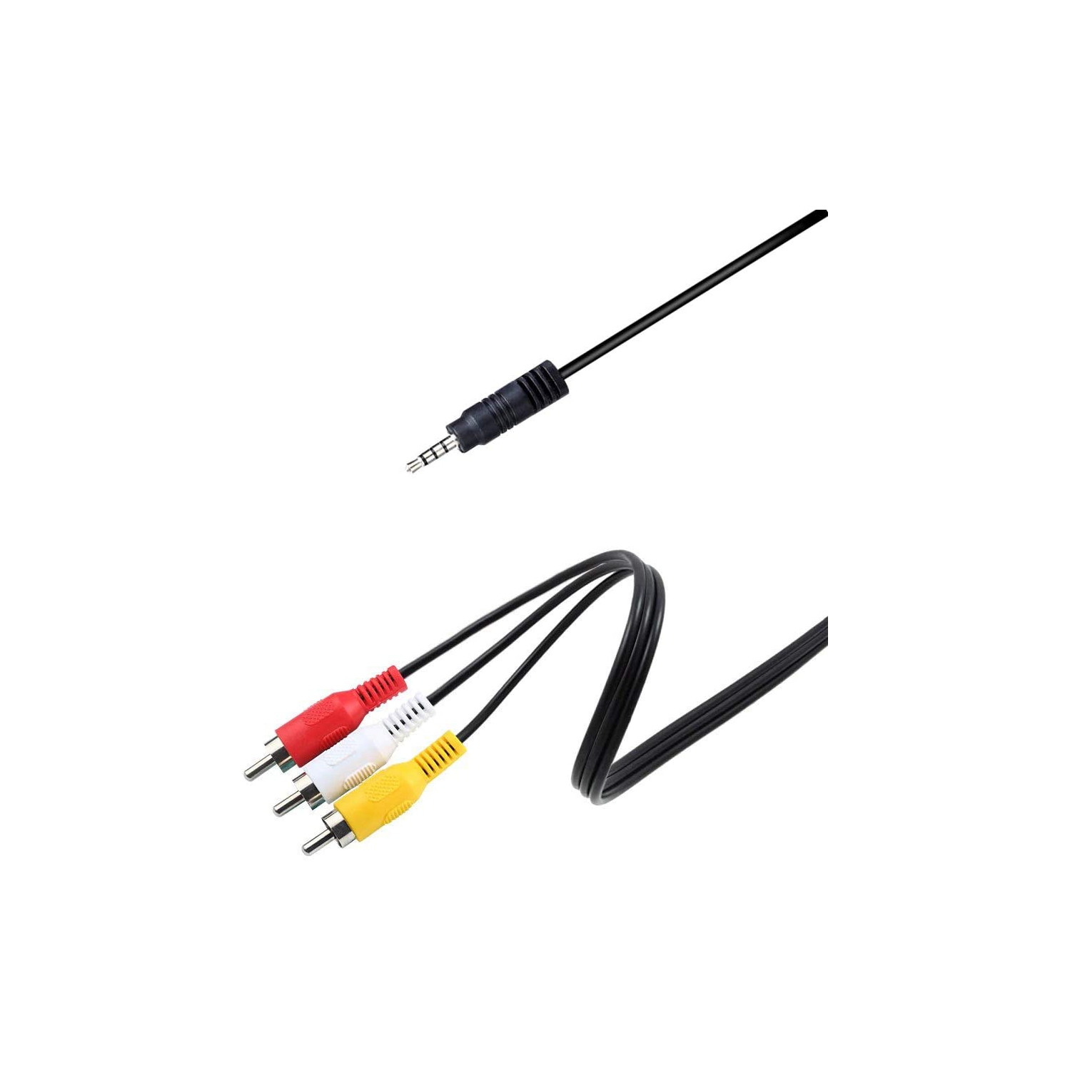 Câble convertisseur audio-vidéo mâle auxiliaire 3,5 mm à 3 RCA audio-vidéo mâle câble adaptateur TV câble adaptateur