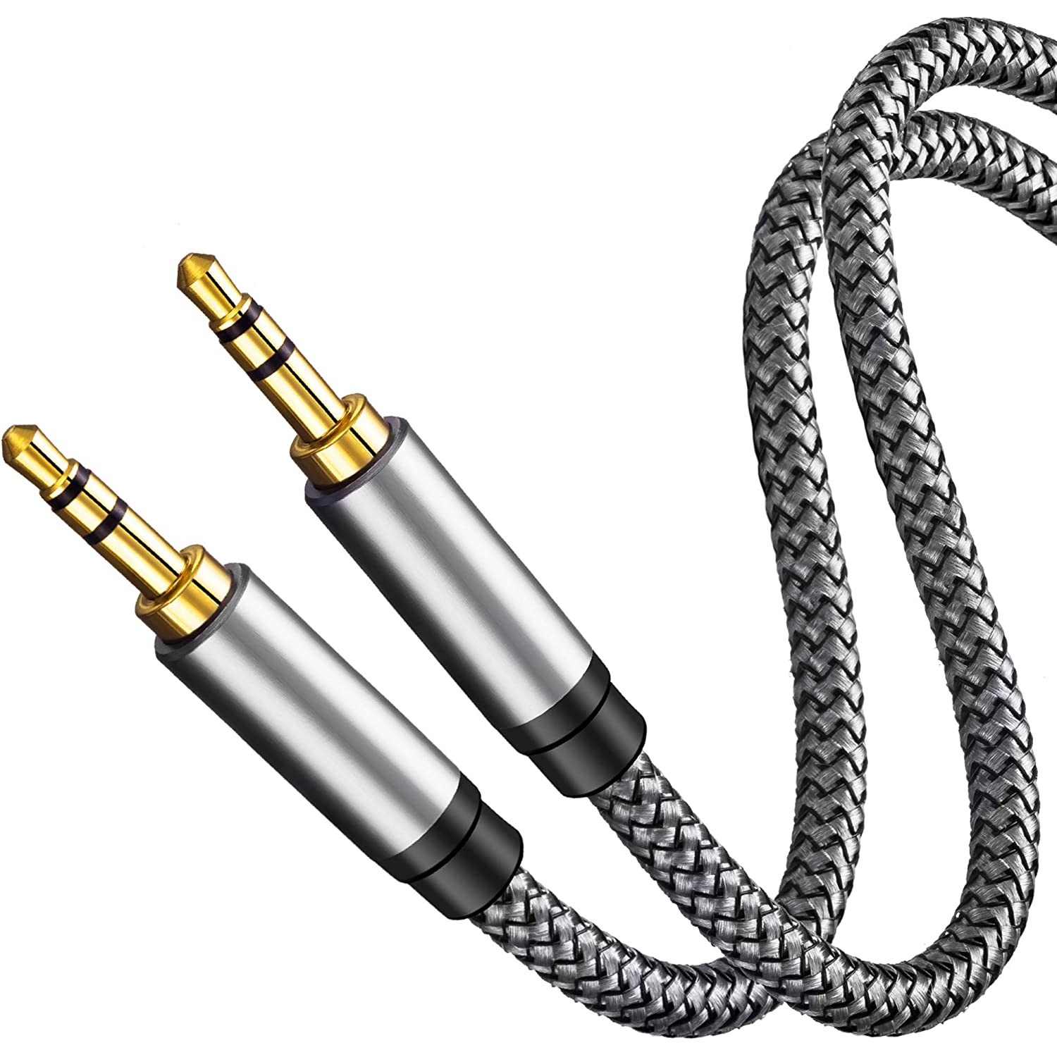 Aux Cable 1Ft, 3.5mm Male to Male Auxiliary Audio Stereo Cord Compatible with Car,Headphones, iPods, iPhones,