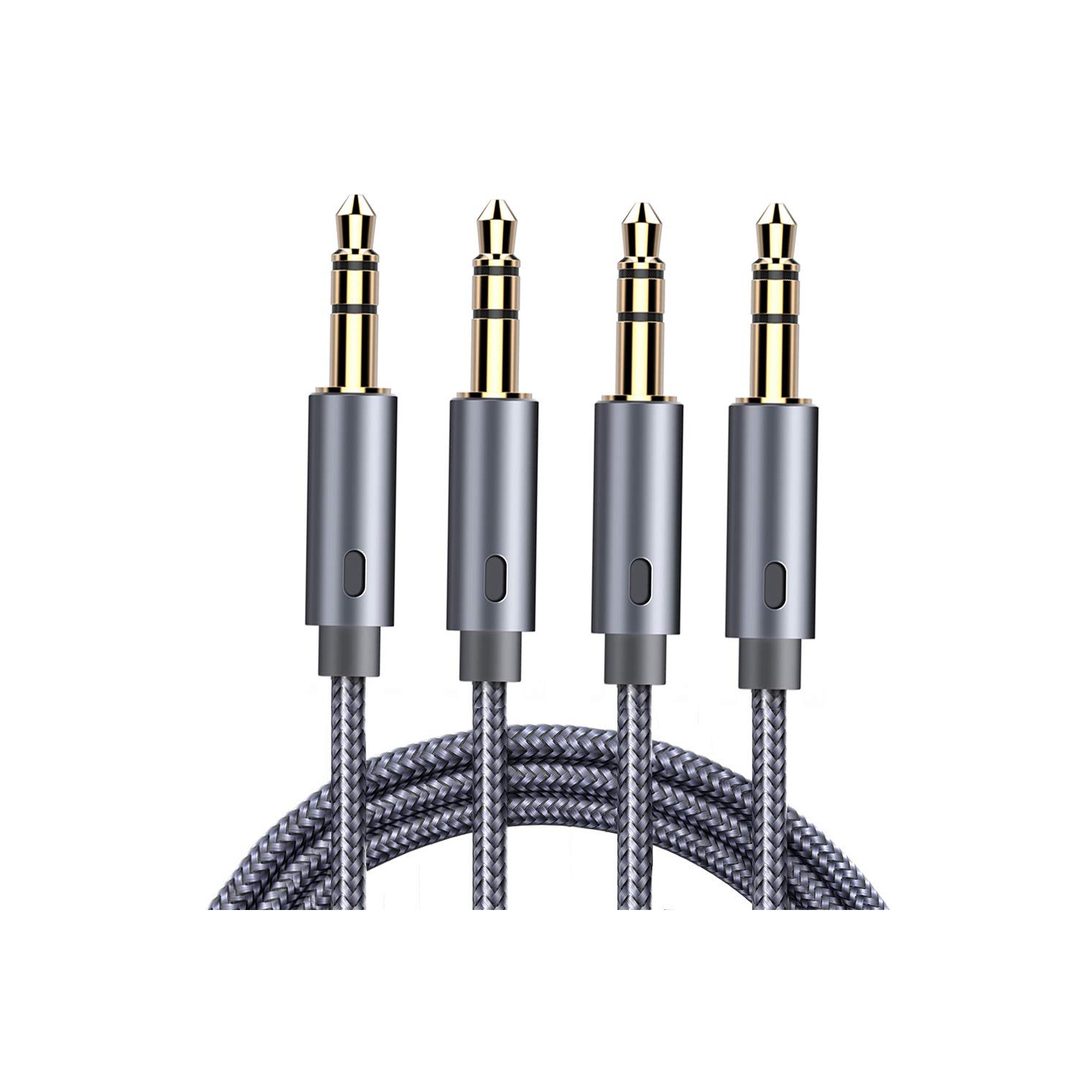 Câble auxiliaire, câble audio auxiliaire 3,5 mm mâle à mâle [4 pi/2 pi, son Hi-Fi], câble auxiliaire tressé en nylon