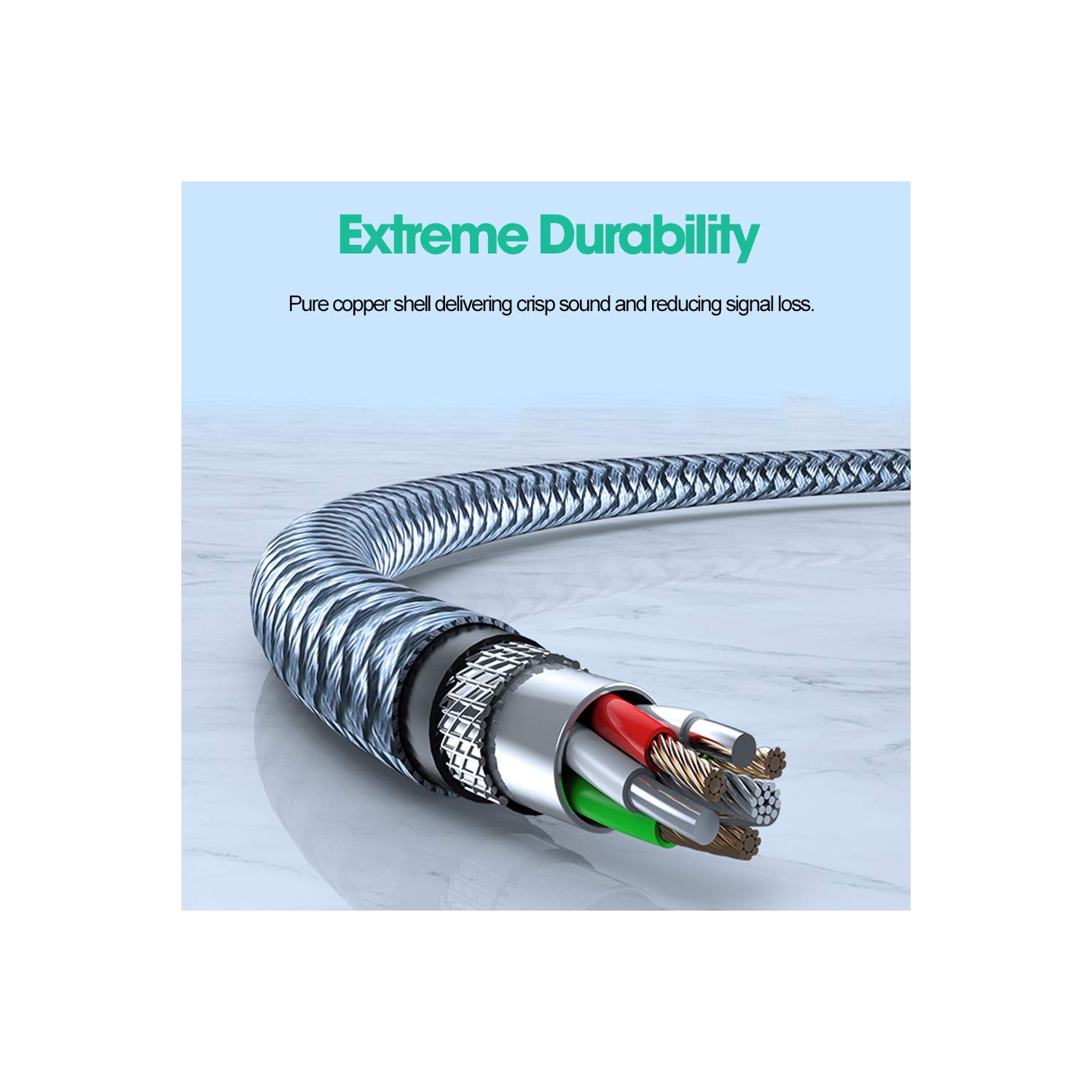 Câble auxiliaire, câble audio auxiliaire 3,5 mm mâle à mâle [4 pi/2 pi, son Hi-Fi], câble auxiliaire tressé en nylon