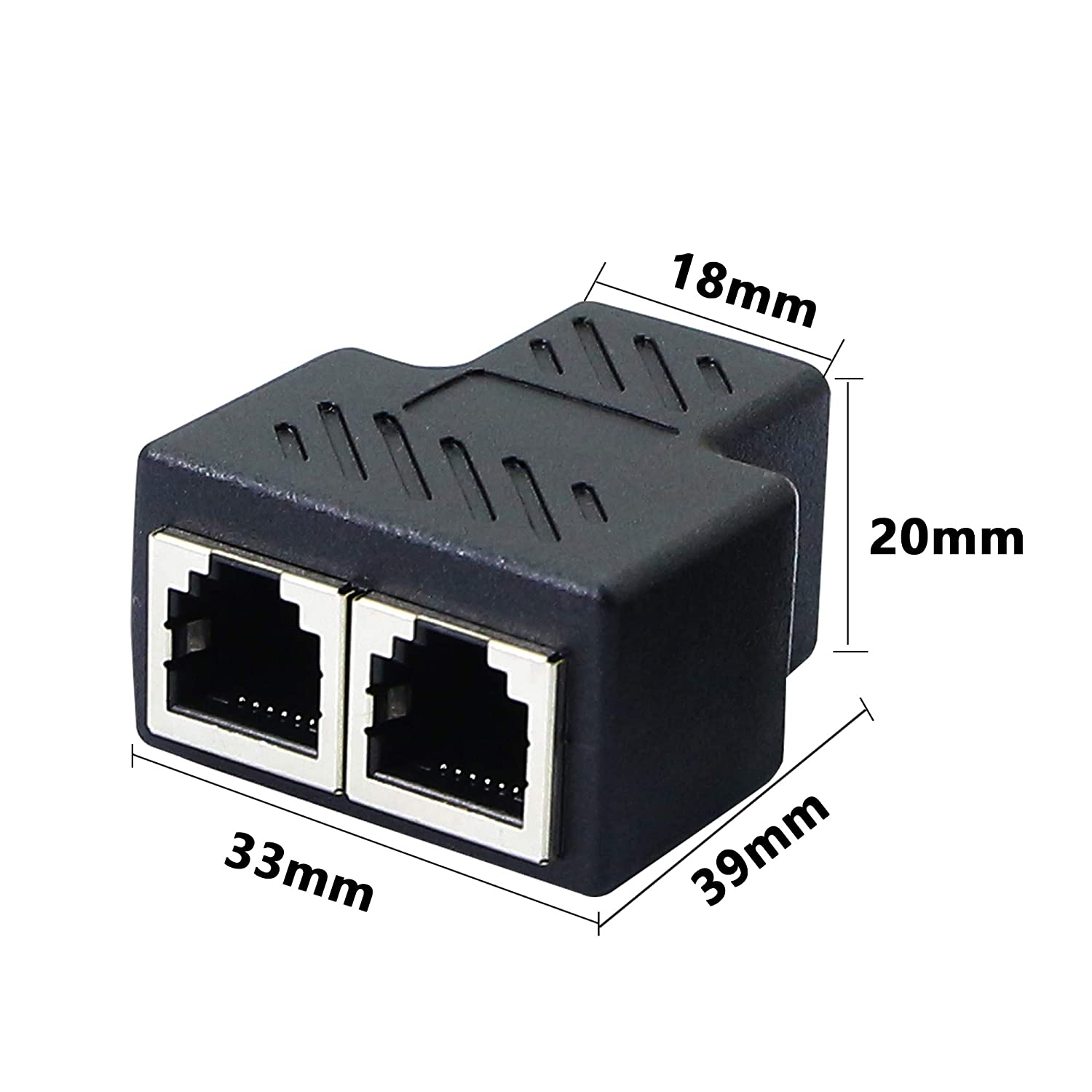 Phone Jack Splitter RJ11 Female to 2 Female 6P6C Telephone Inline Coupler Telephone Extension Adapter
