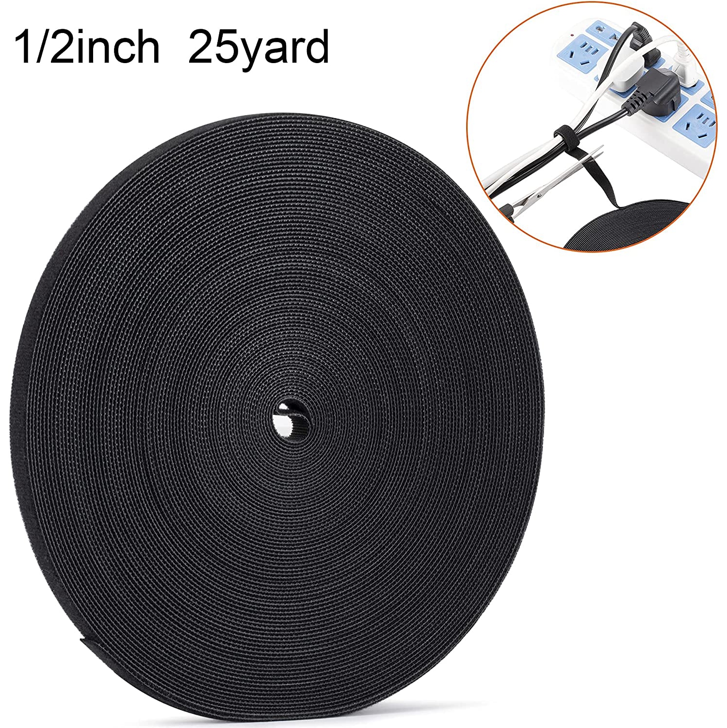 Ruban de fixation réutilisable de 1/2 po attaches de câbles double-face auto-agrippant ruban de gestion des câbles