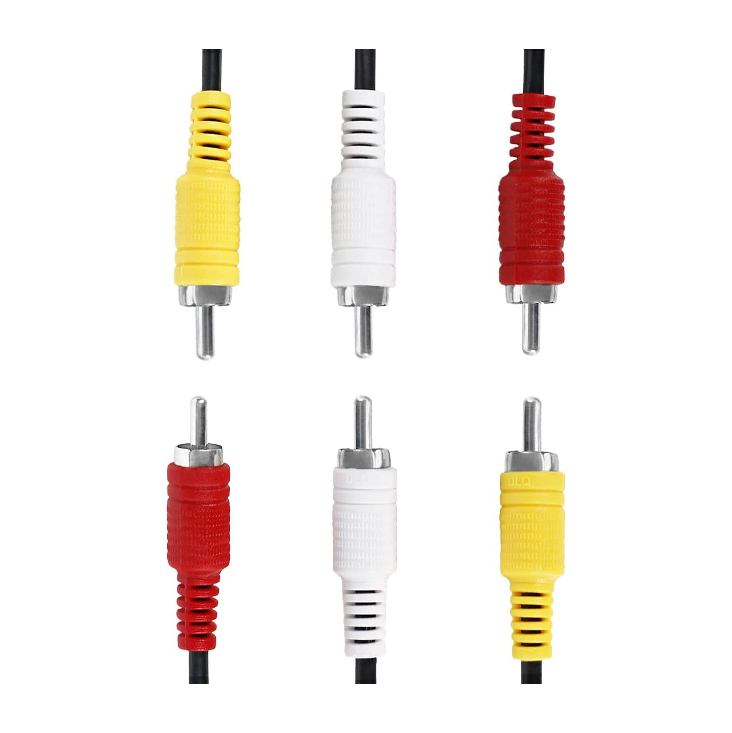 3 – Câble AV RCA pour connecteurs audio/vidéo composite DVD/magnétoscope/SAT jaune/blanc/rouge 3 mâle vers 3 mâle câbles OFC de 5 pi