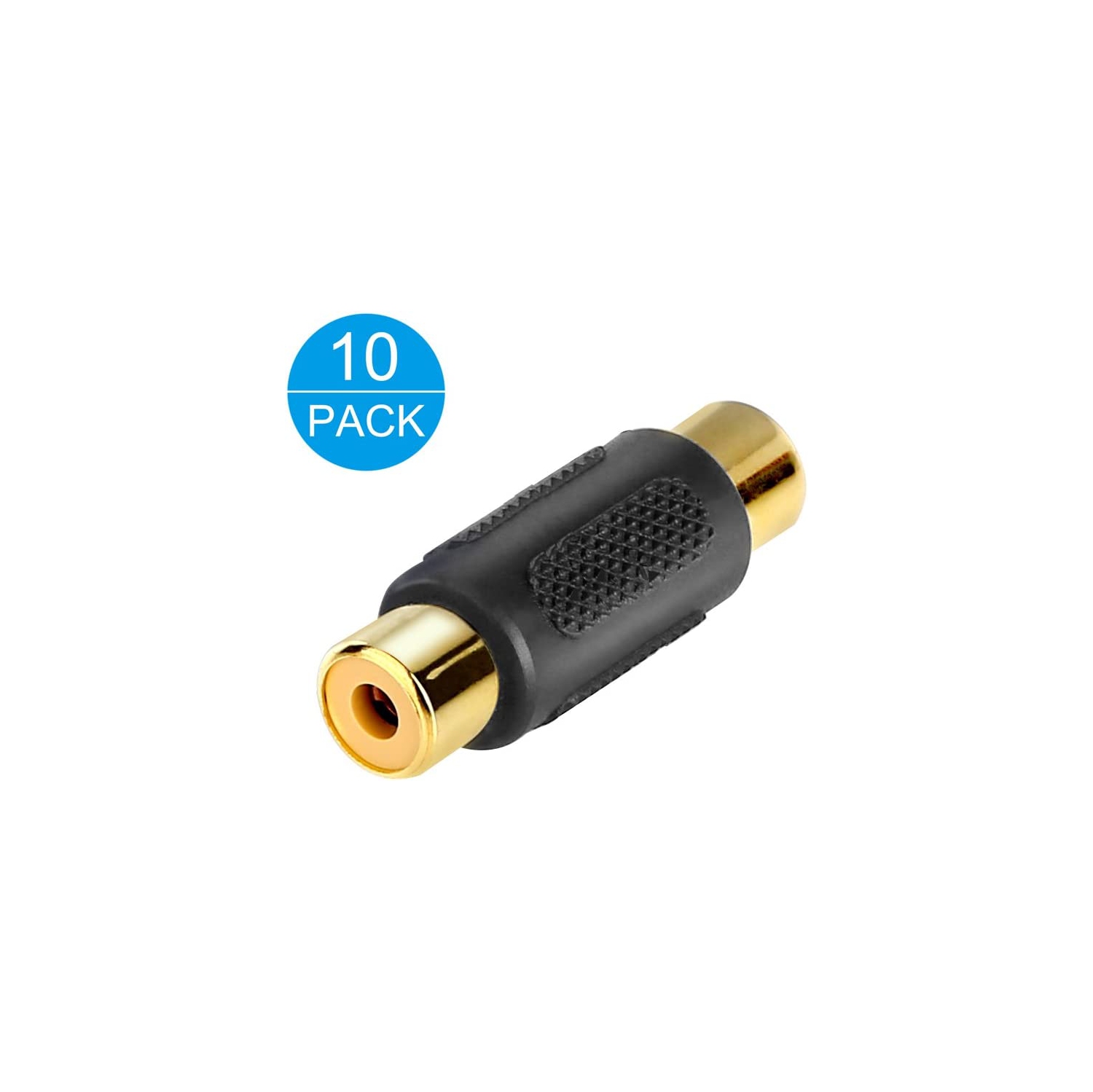 10 Pack RCA Female to Female Coupler Audio Video Gold Adapter